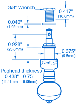 5-Star Nickel Banjo Peg, Ivoroid Button (Single Peg) - Image 2
