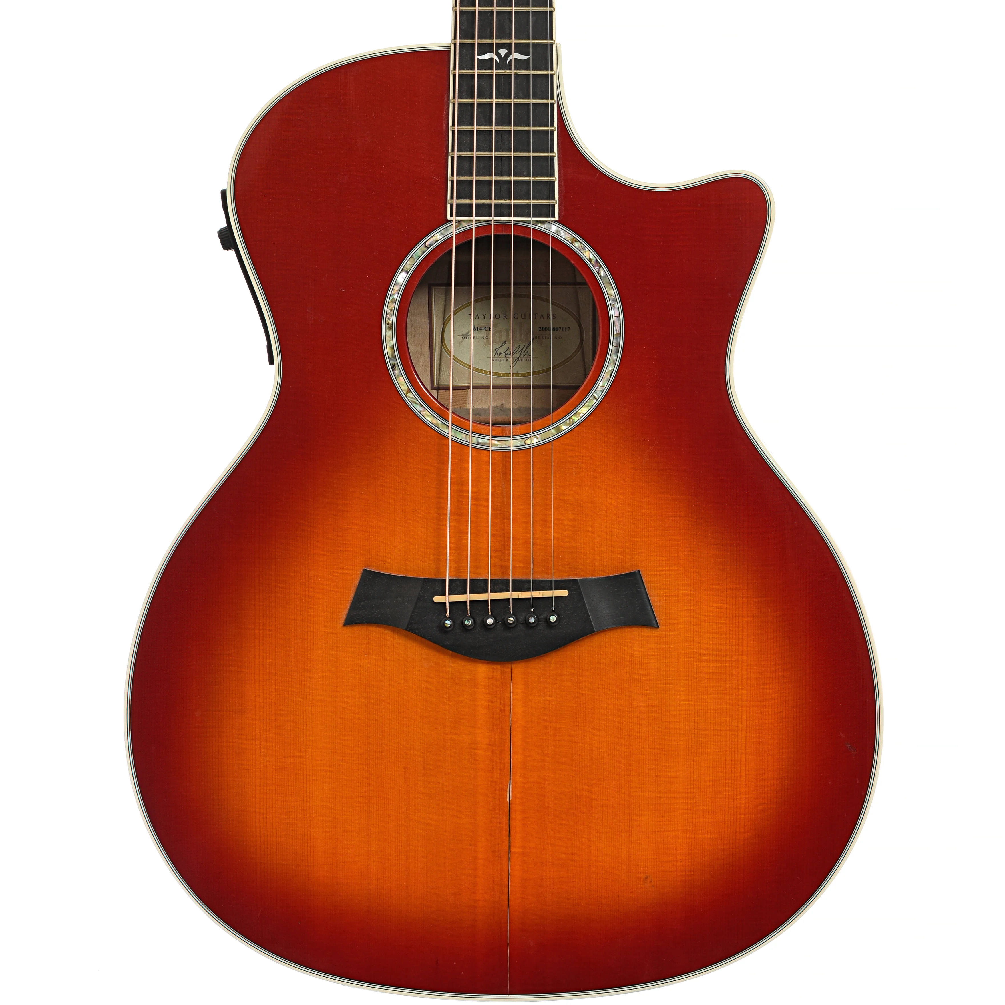 Taylor 614ce Cherry Sunburst Acoustic Electric Guitar (2001) - Image 2