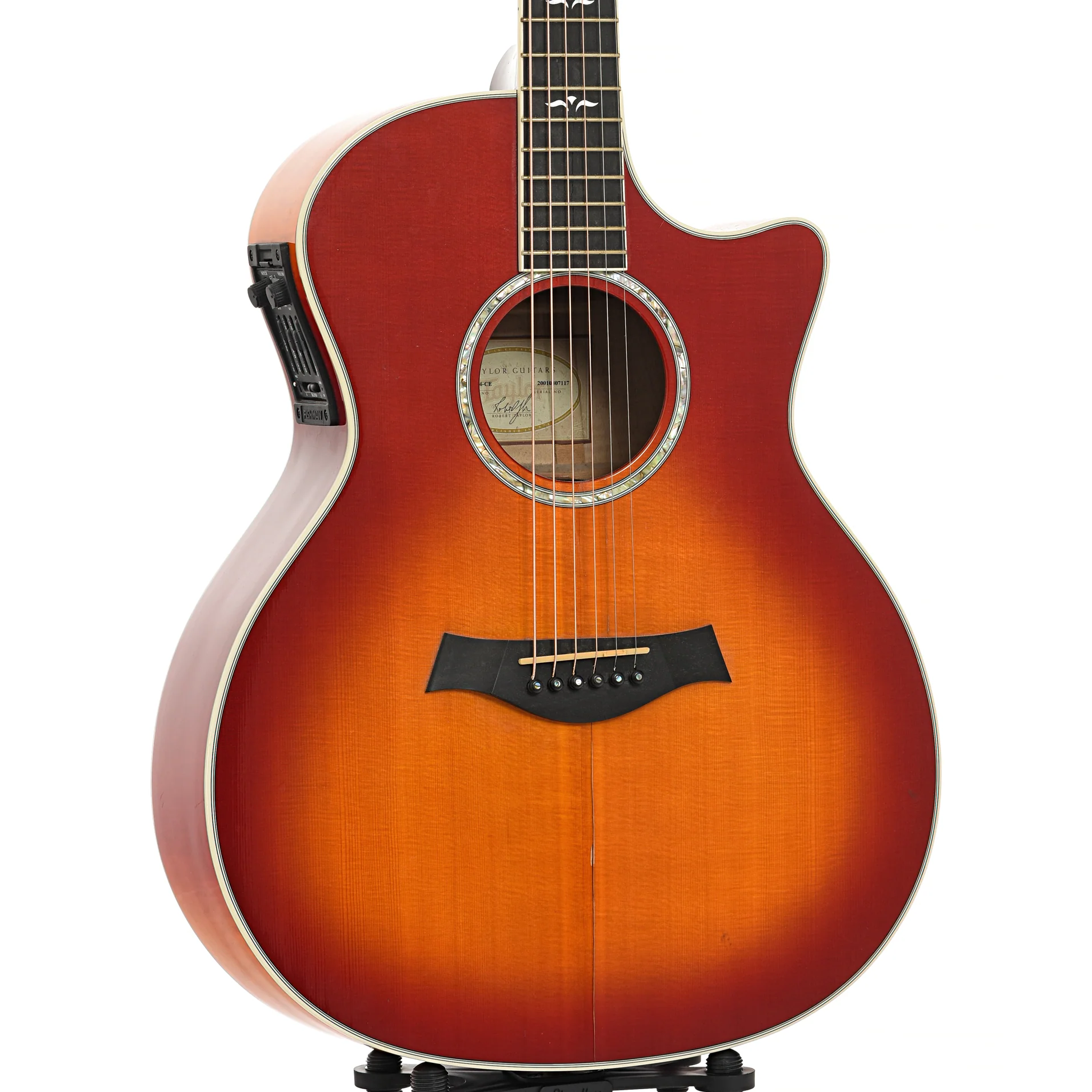 Taylor 614ce Cherry Sunburst Acoustic Electric Guitar (2001) - Image 4
