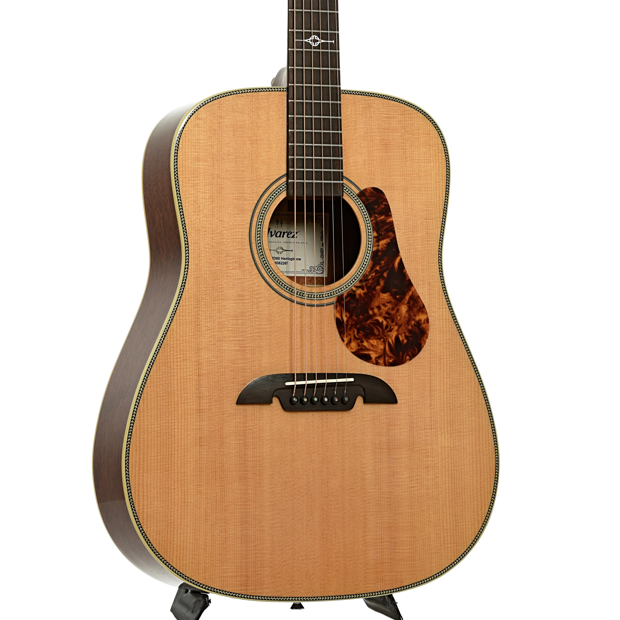 Alvarez Masterworks Series MD60 Herringbone Dreadnought Acoustic Guitar - Image 4