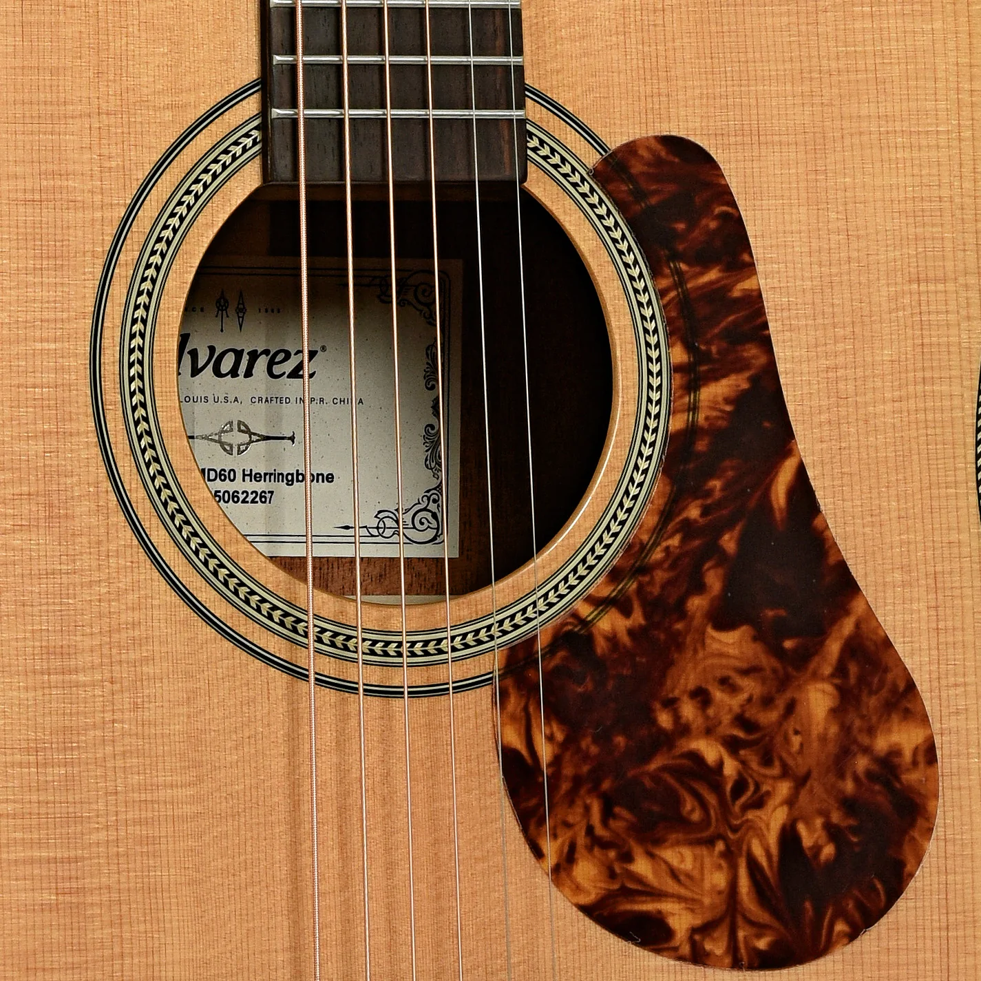 Alvarez Masterworks Series MD60 Herringbone Dreadnought Acoustic Guitar - Image 6