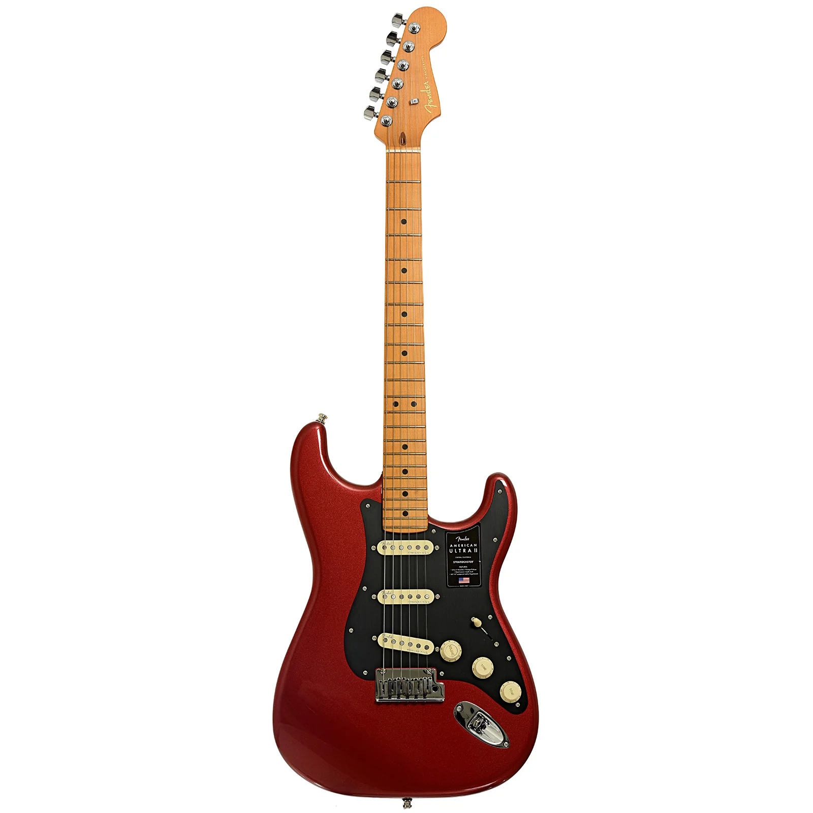 Fender American Ultra II Stratocaster Electric Guitar & Case, Sinister Red - Image 15