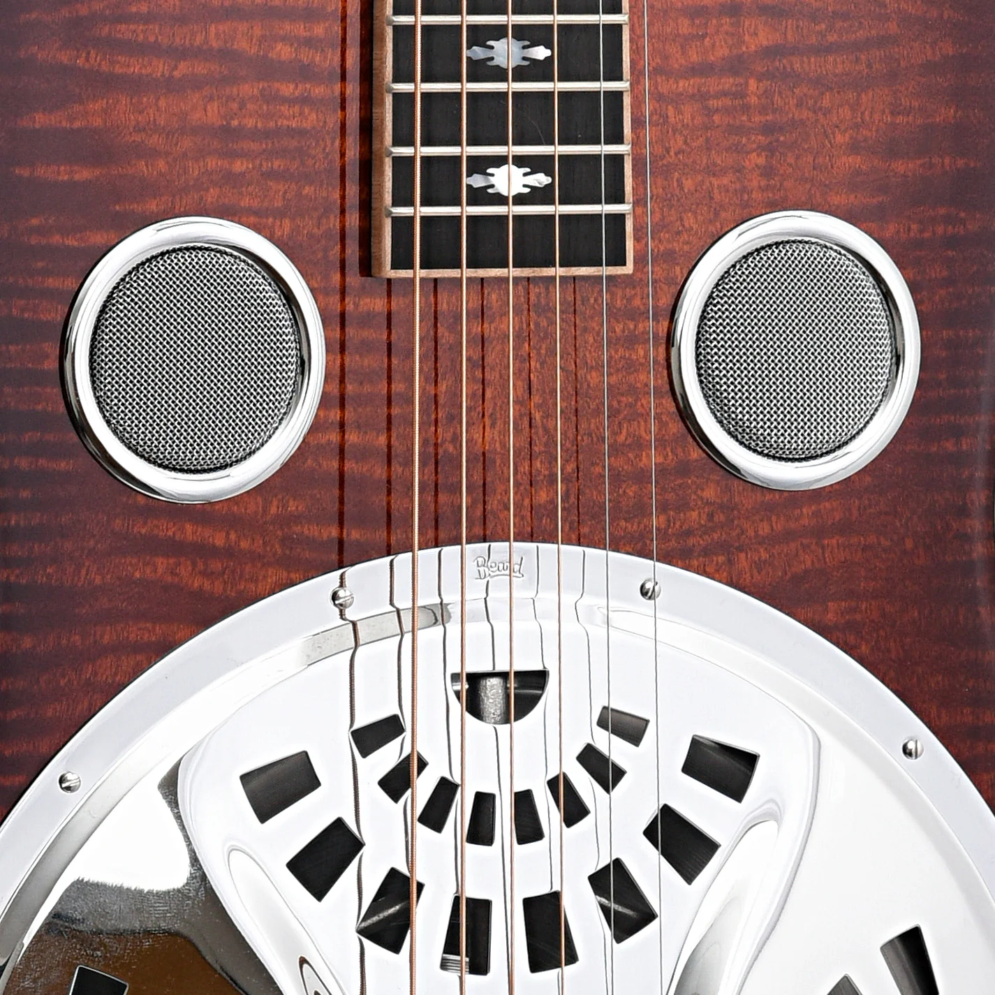 Beard Maple E Standard Squareneck Resonator Guitar & Case, Amber Sunburst - Image 4
