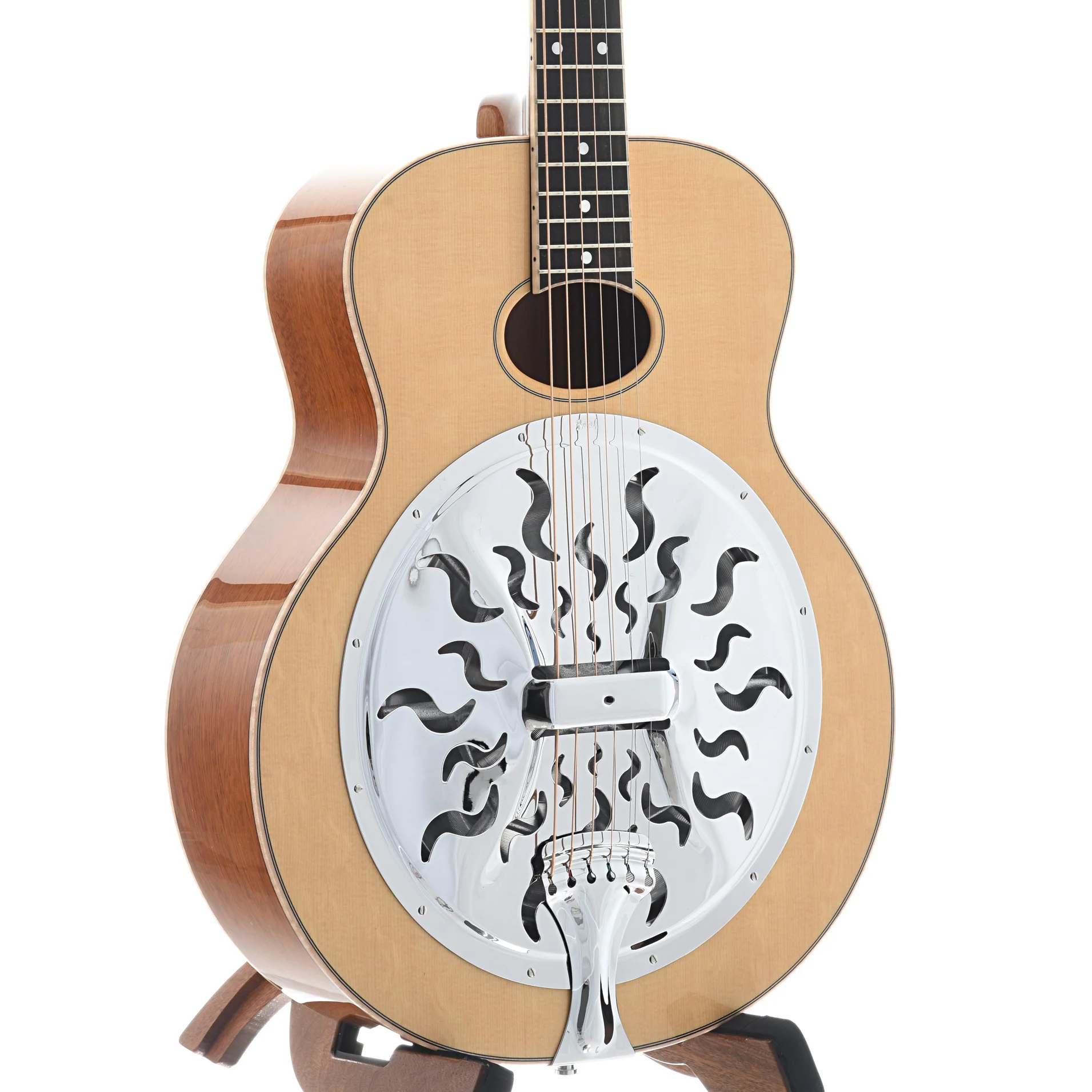 Beard Odyssey A-Model Roundneck Resonator Guitar & Case, Natural Finish - Image 4