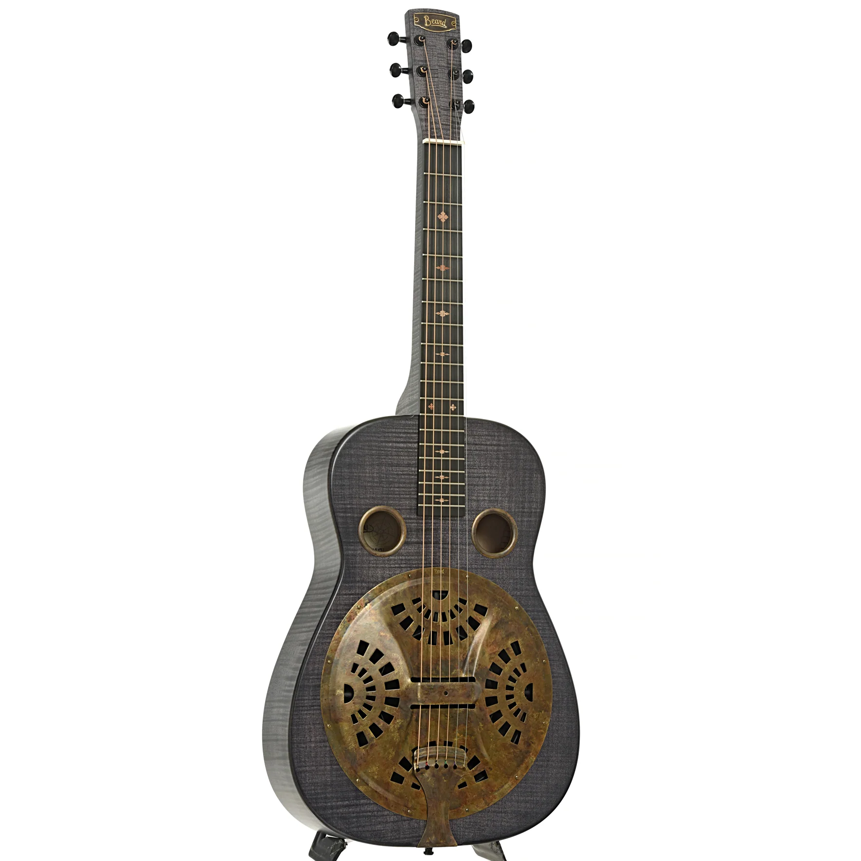 Beard Trailhead Squareneck Resonator Guitar, Black Ice Finish - Image 3