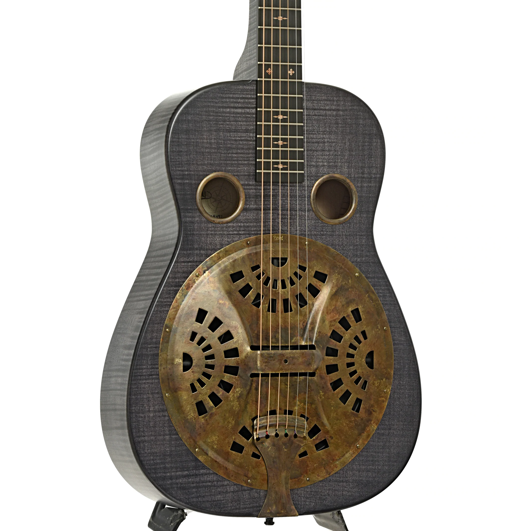 Beard Trailhead Squareneck Resonator Guitar, Black Ice Finish - Image 4