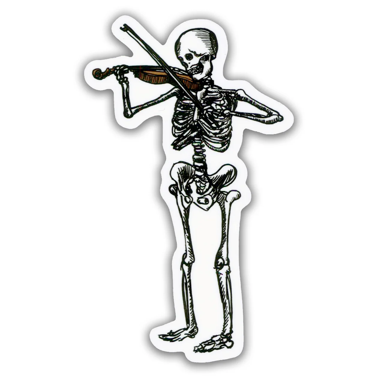 Bellavance Ink Vinyl Fiddle Skeleton Sticker - Image 2