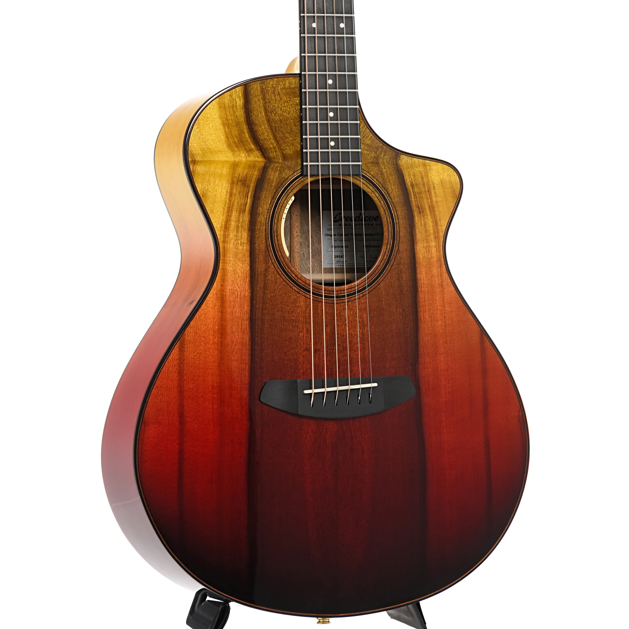 Breedlove Oregon Concert Tequila Sunrise CE Myrtlewood-Myrtlewood LTD Acoustic-Electric Guitar - Image 4