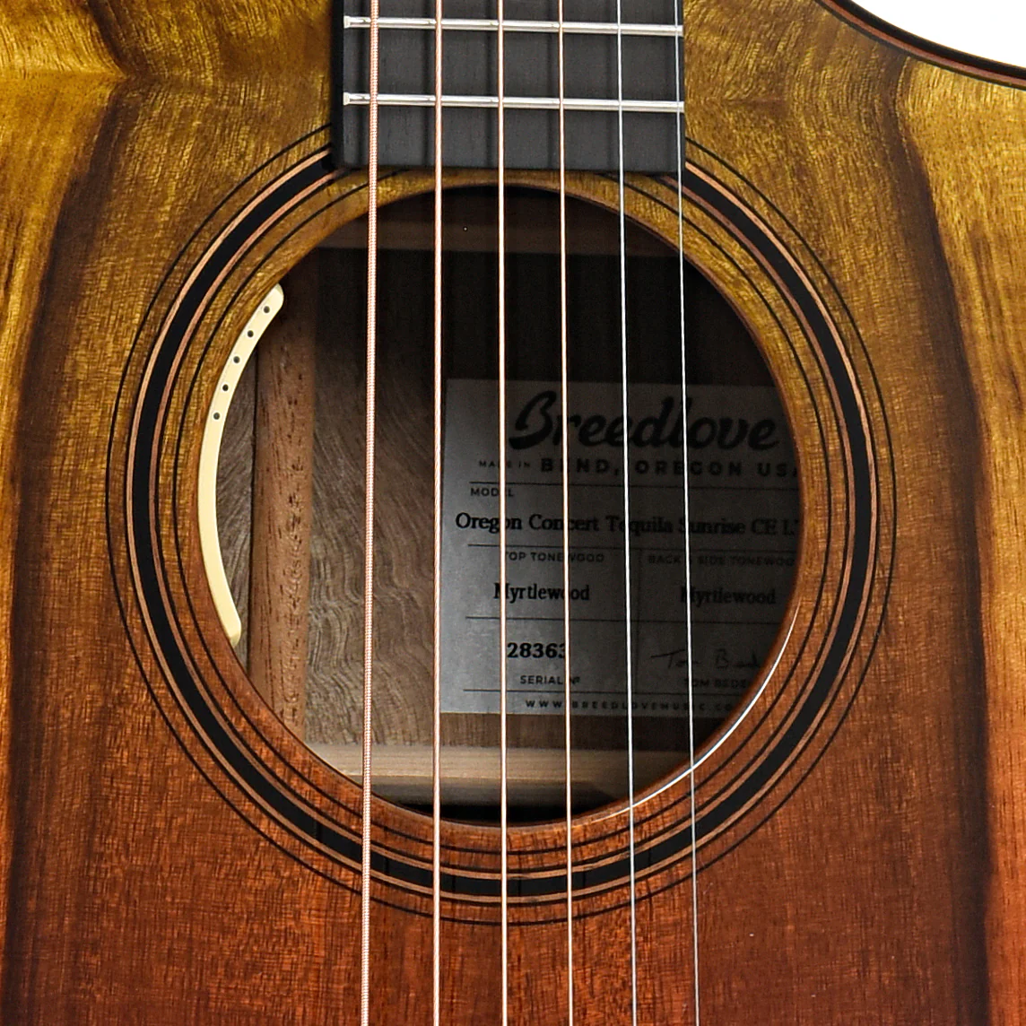 Breedlove Oregon Concert Tequila Sunrise CE Myrtlewood-Myrtlewood LTD Acoustic-Electric Guitar - Image 6