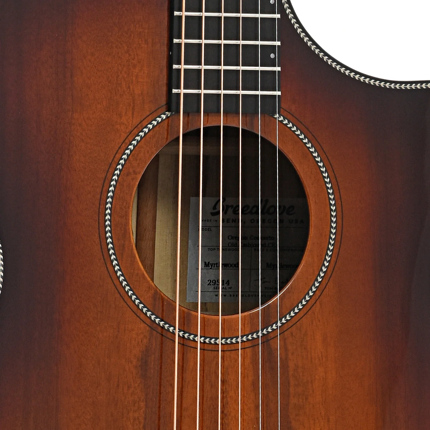 Breedlove Oregon Concerto Old Fashioned CE Myrtlewood-Myrtlewood Acoustic Guitar - Image 6