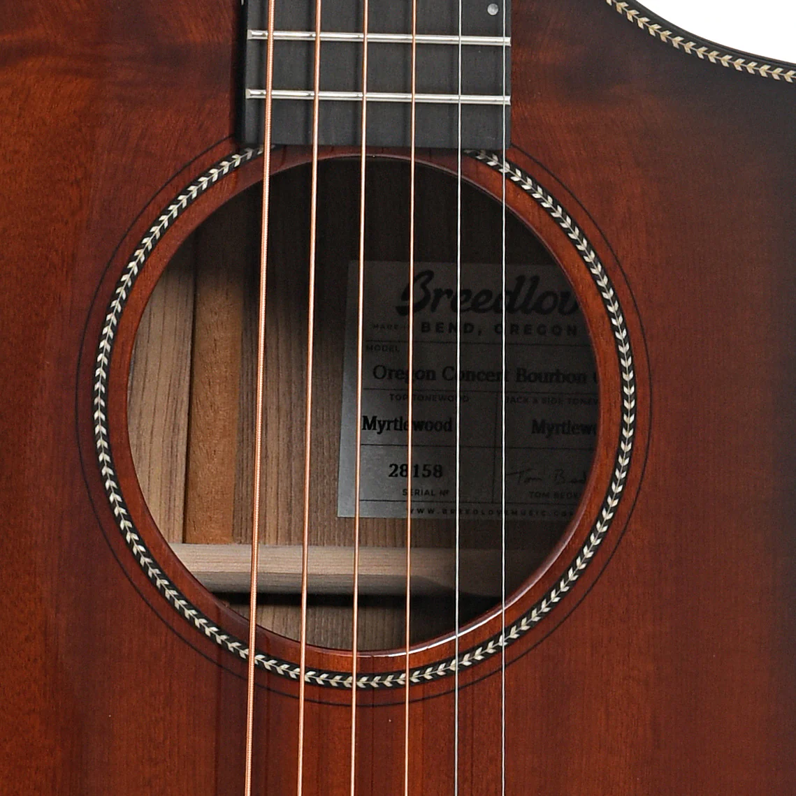Breedlove Oregon Series Concert Bourbon CE Myrtlewood-Myrtlewood Acoustic-Electric Guitar - Image 6