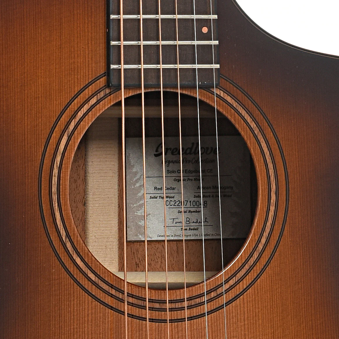 Breedlove Organic Solo Pro Concert Edgeburst CE Red Cedar-African Mahogany Acoustic-Electric Guitar (2022) - Image 6
