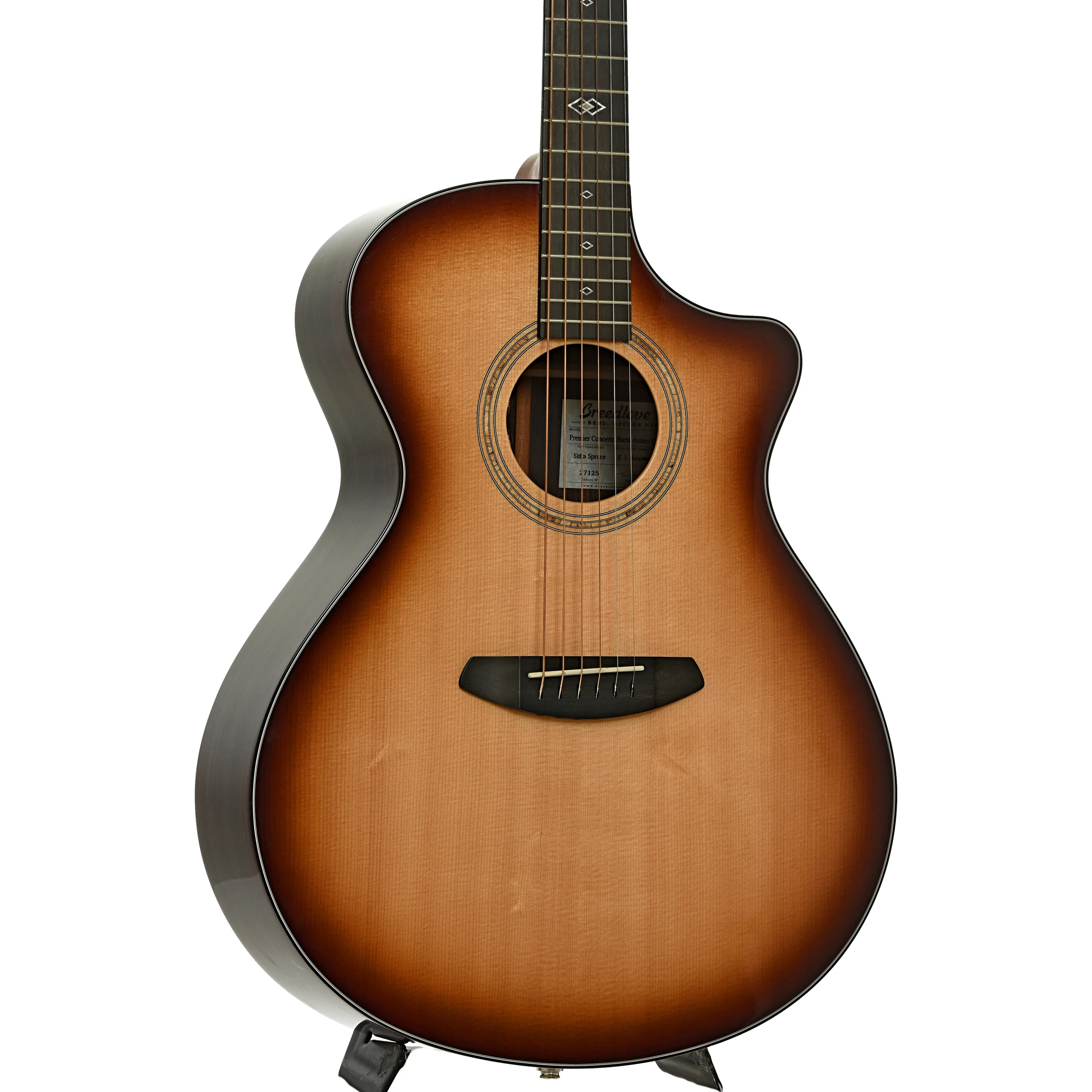Breedlove Premier Concerto Burnt Amber CE Sitka - EI Rosewood Acoustic-Electric Guitar (2022) - Image 4