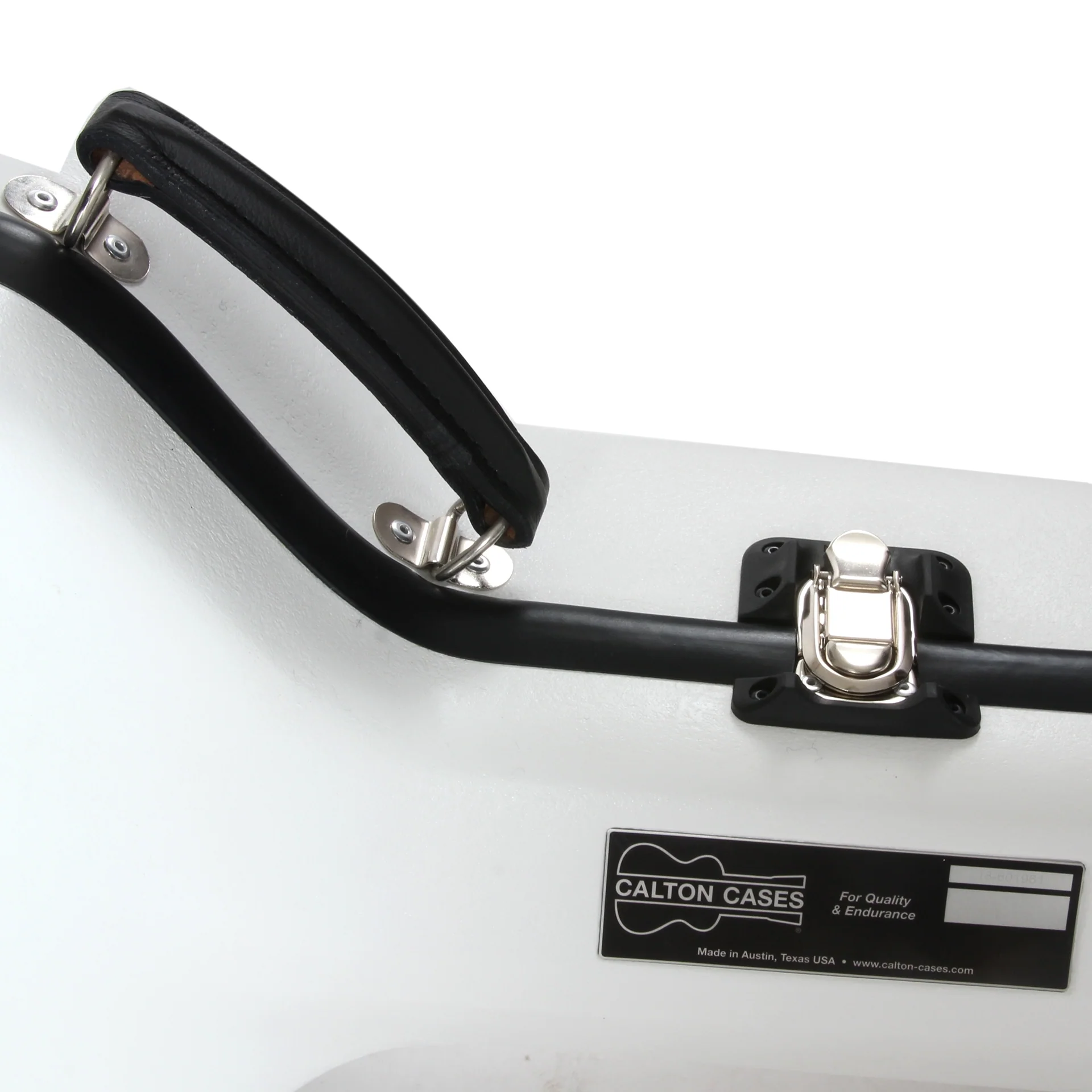 Calton Deluxe Guitar Case, Martin & Collings 14-Fret 000 / OM - White with Blue Lining - Image 3