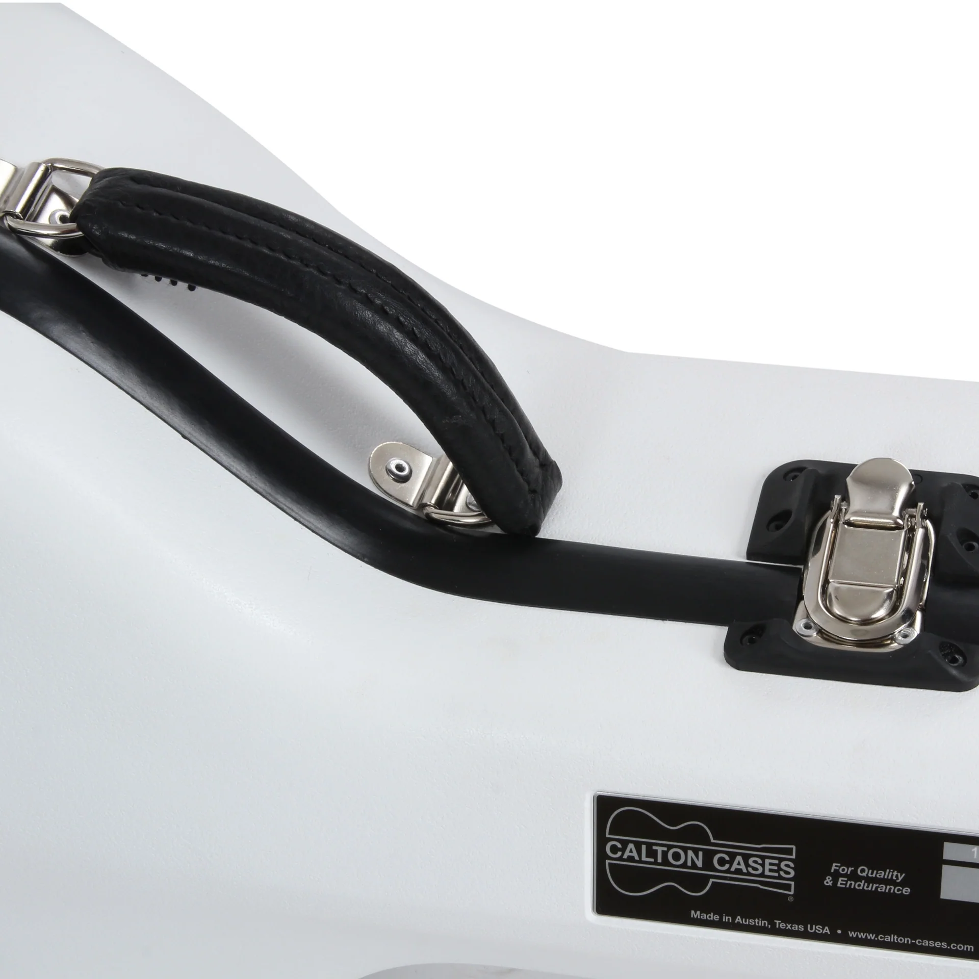 Calton Deluxe Guitar Case, Martin & Collings 12- OR 14-Fret 0-Size, White with Blue Lining - Image 3