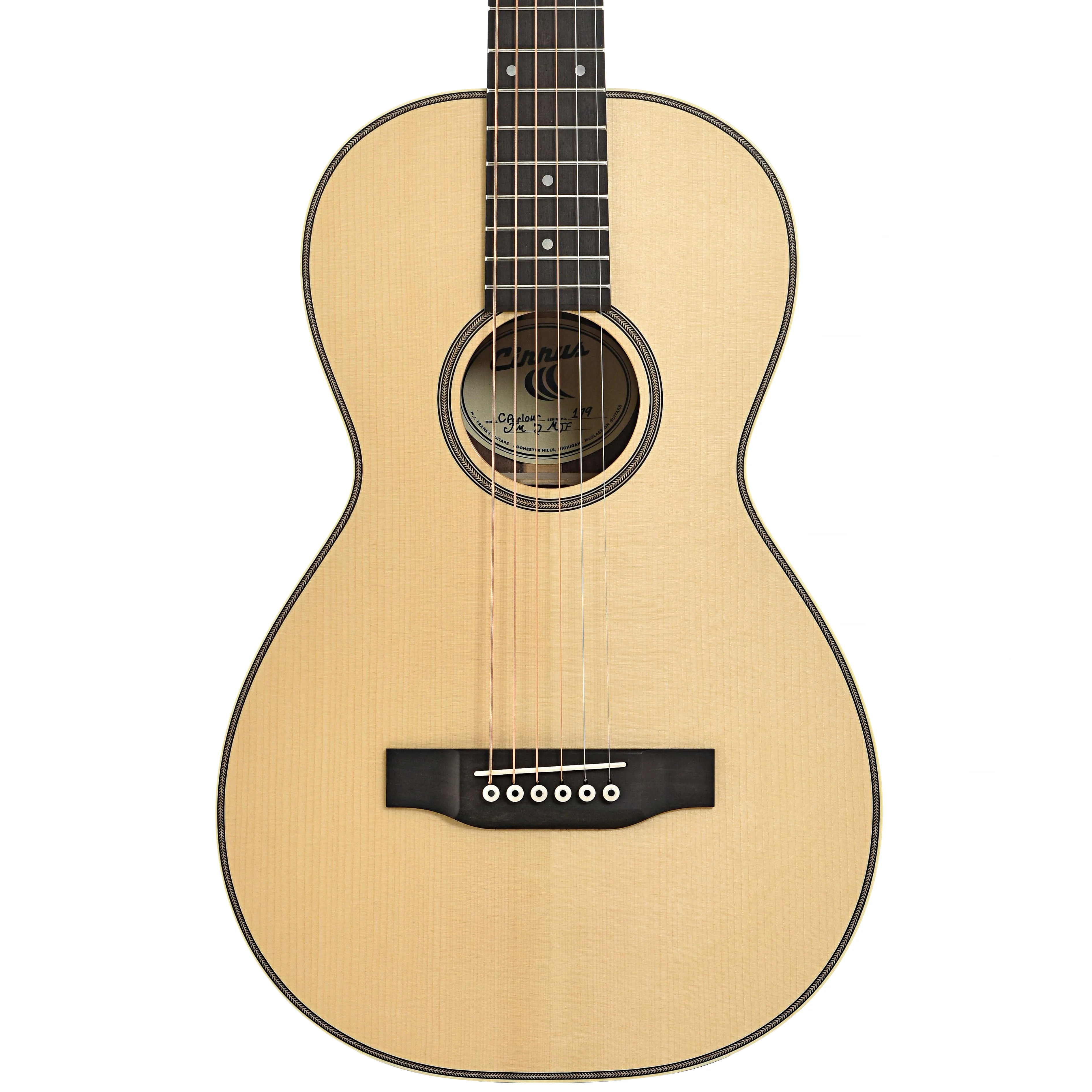 Cirrus Flamed Walnut Parlor Acoustic Guitar & Case - Image 2