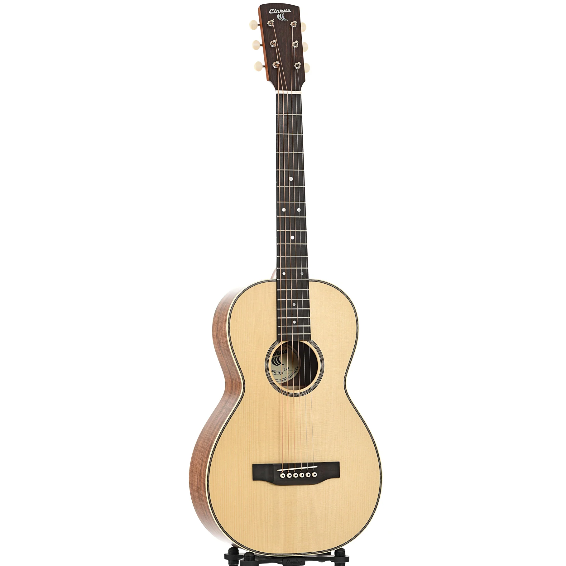 Cirrus Flamed Walnut Parlor Acoustic Guitar & Case - Image 3