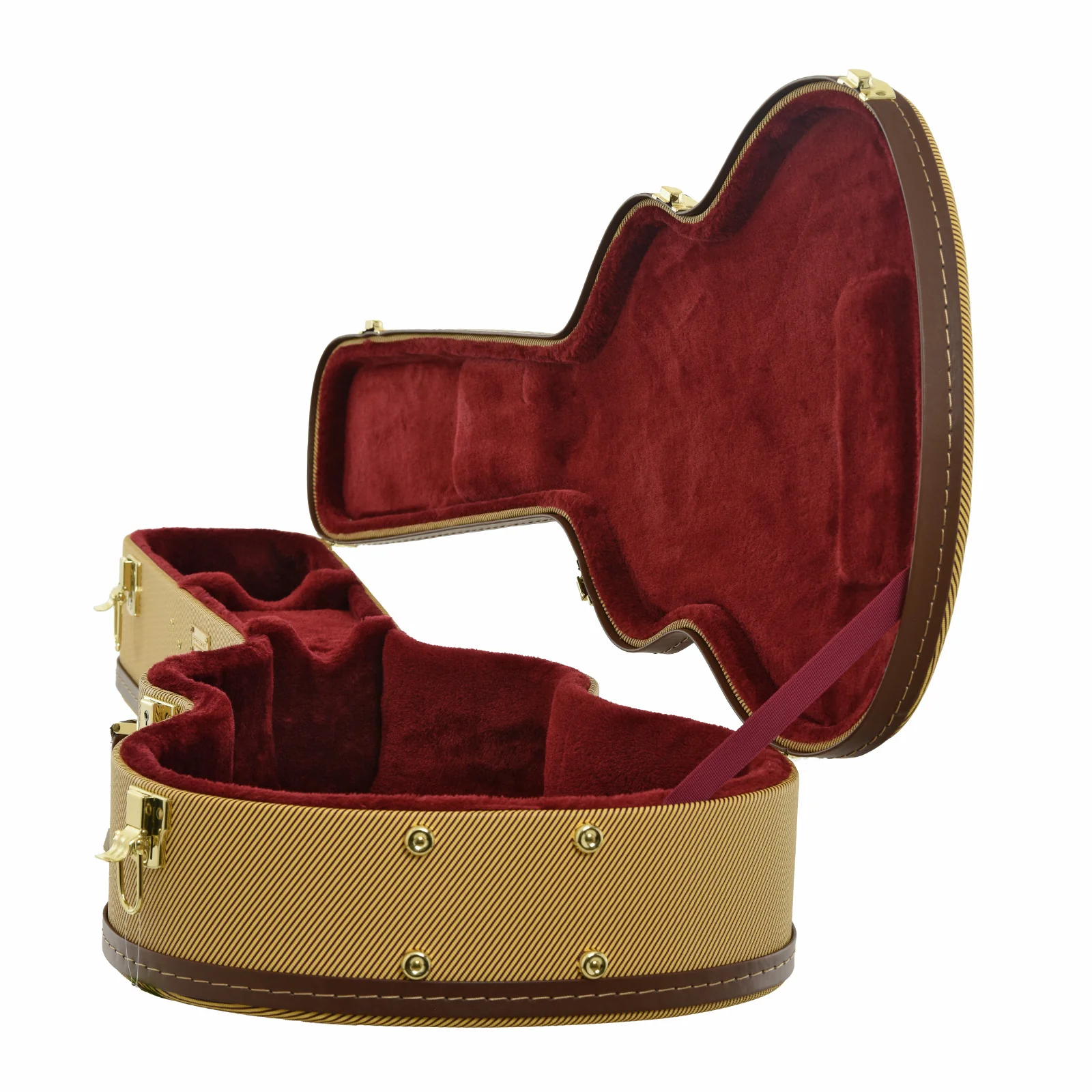 Crossrock Deep Body 00 Acoustic Guitar Case, Tweed - Image 3