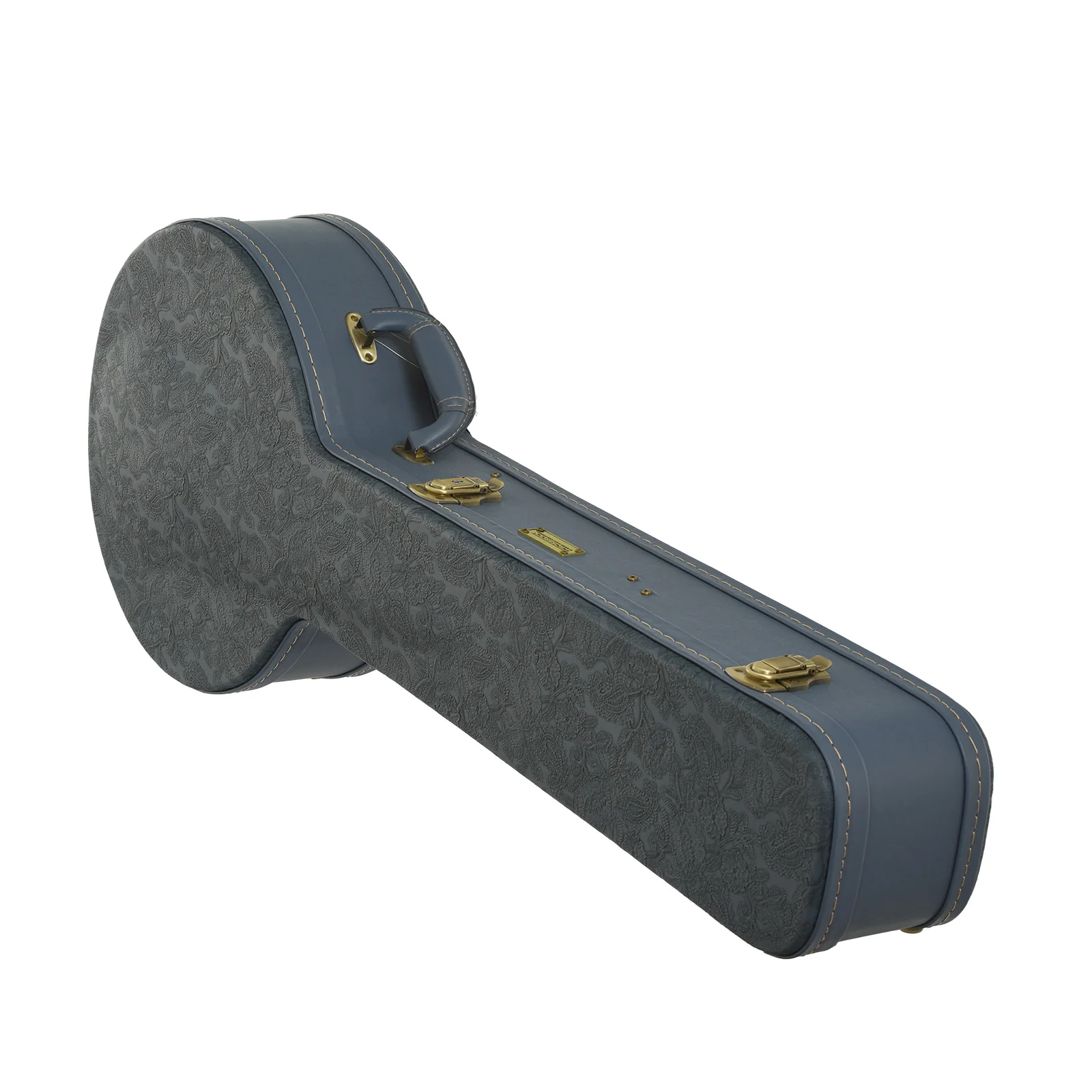 Crossrock Resonator Banjo Case, Smoke Blue Printed Leather - Image 2