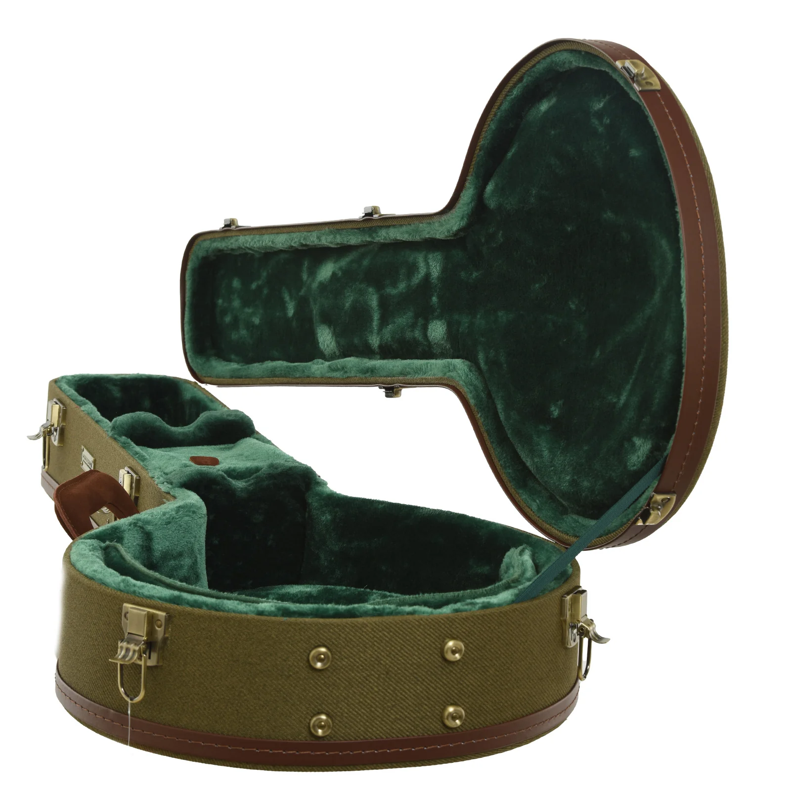 Crossrock Case Company Resonator Banjo Hardshell Case, Olive Green - Image 3