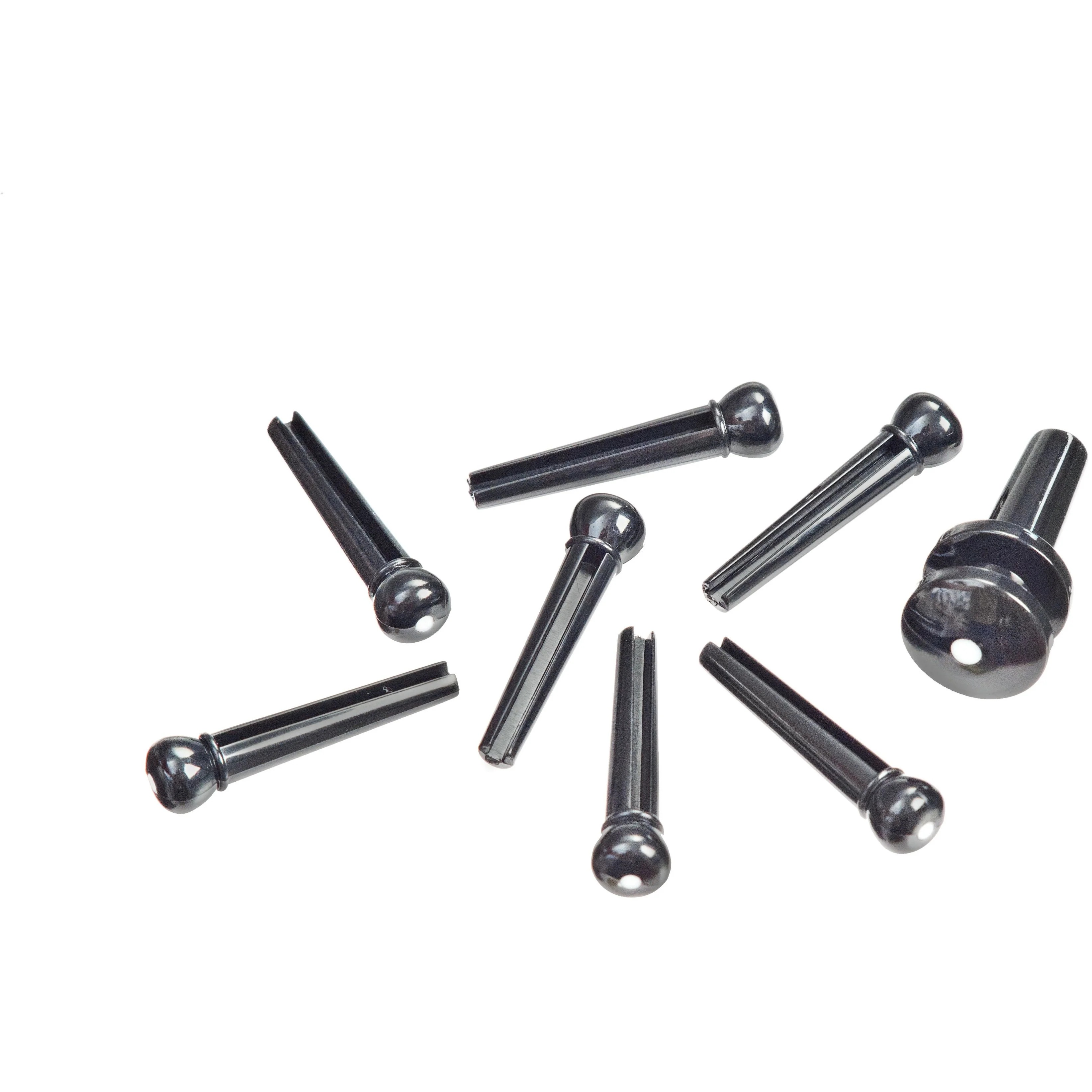 D'Addario Bridge Pin Set for Acoustic Guitar, Black with Ivory Dot - Image 3