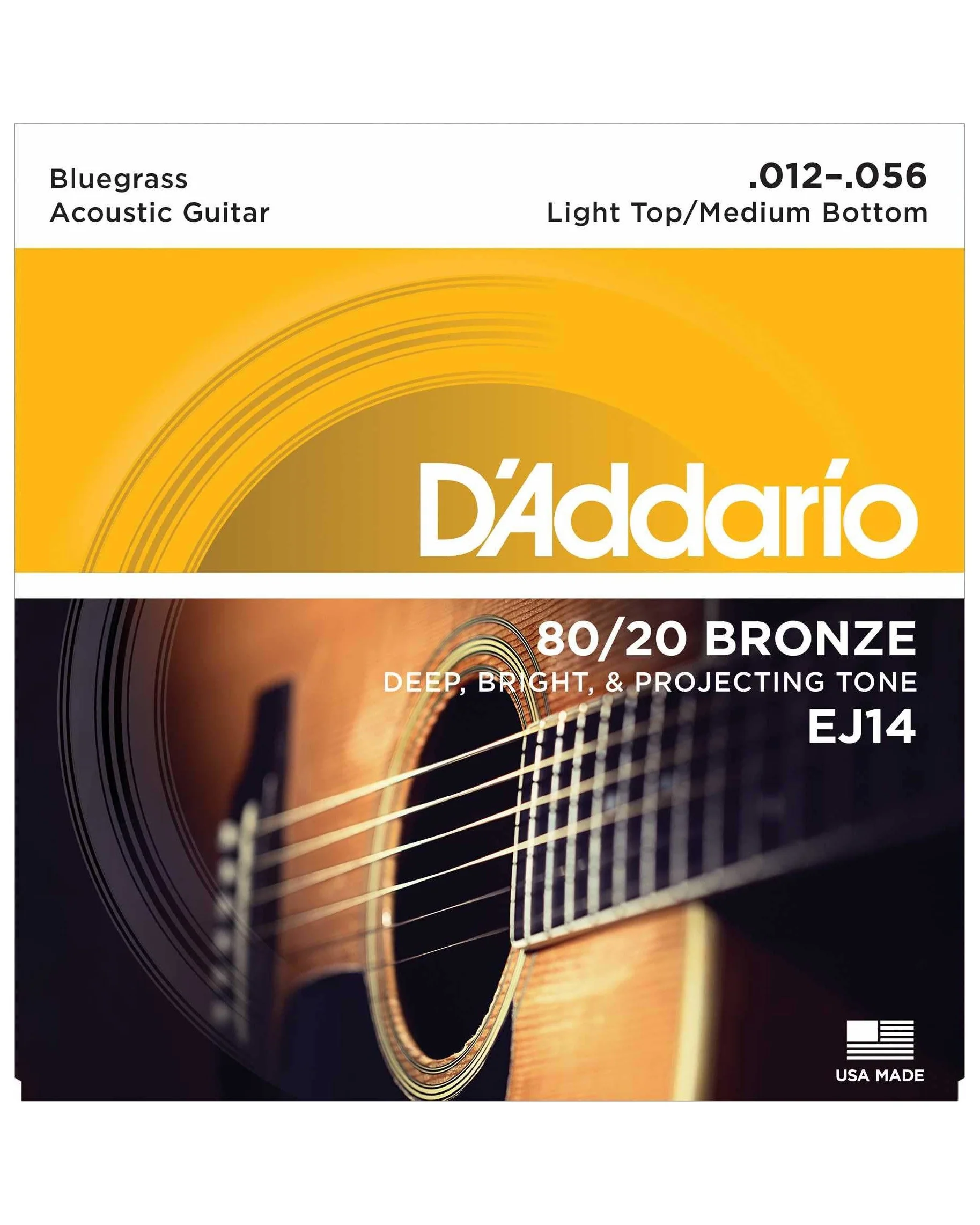 D'Addario EJ14 80/20 Bronze Acoustic Guitar Strings, Bluegrass - Image 2
