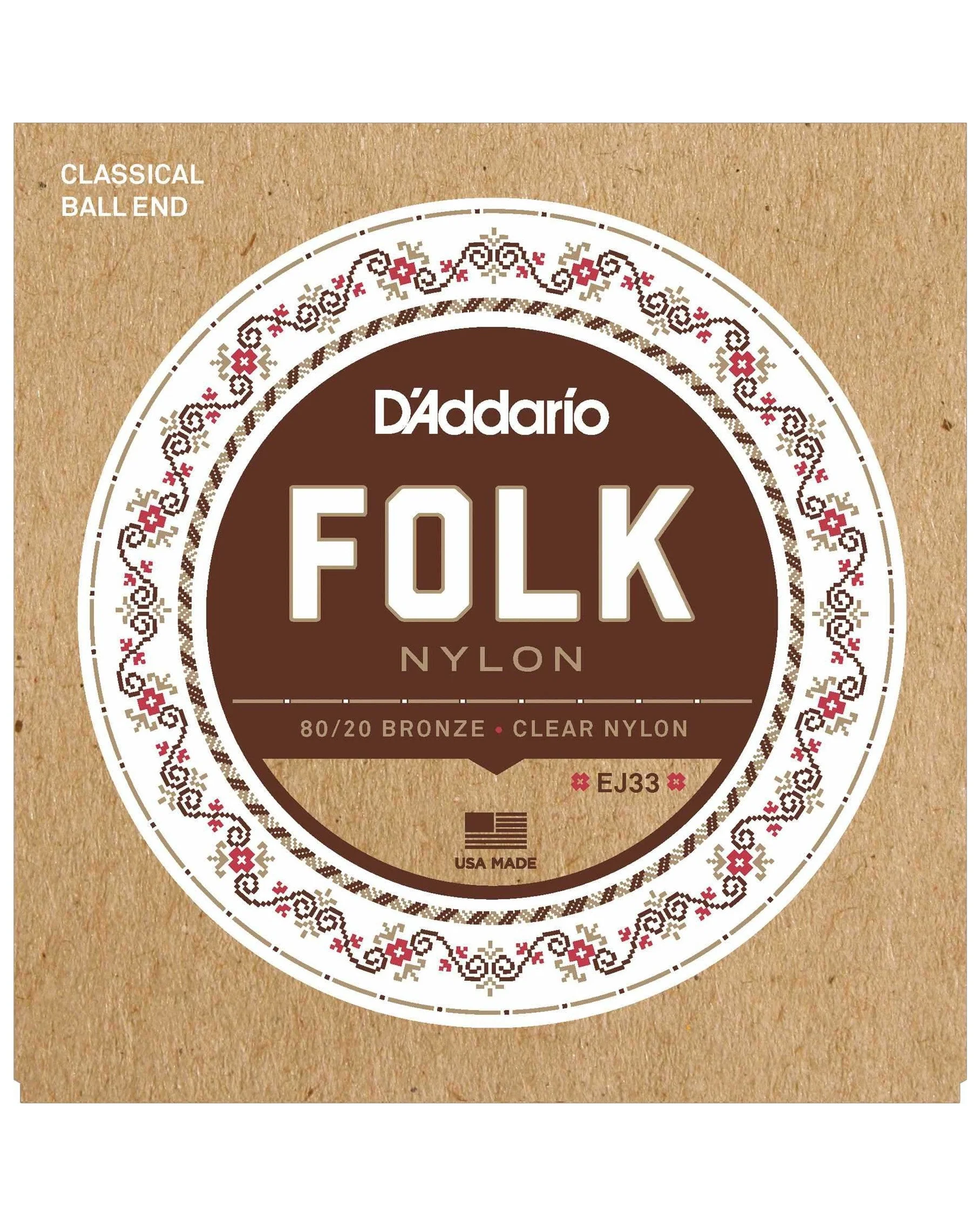 D'Addario EJ33 80/20 Bronze Nylon Folk Classical Acoustic Guitar Strings - Image 2