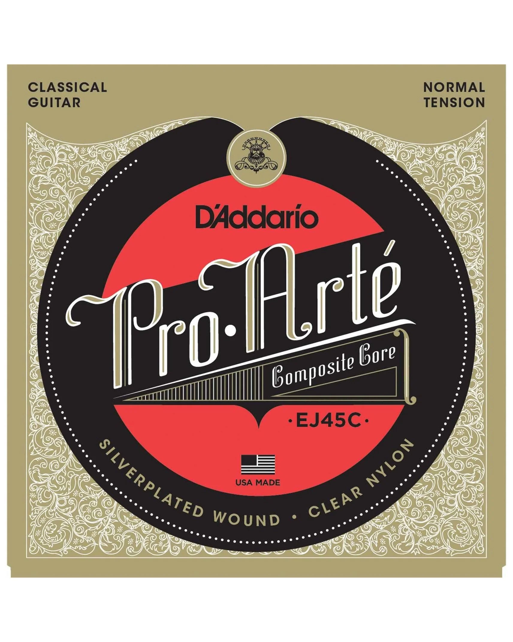 D'Addario EJ45C Pro-Arte Composite Classical Acoustic Guitar Strings, Normal Tension