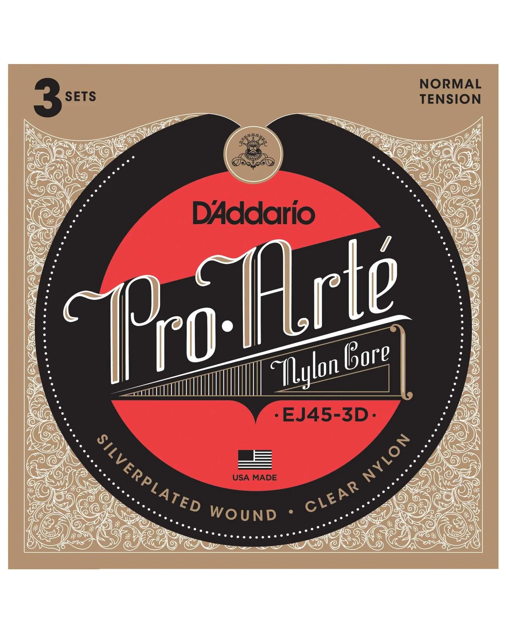 D'Addario EJ45 Pro-Arte Classical Acoustic Guitar Strings, Normal Tension (3-Pack) - Image 2