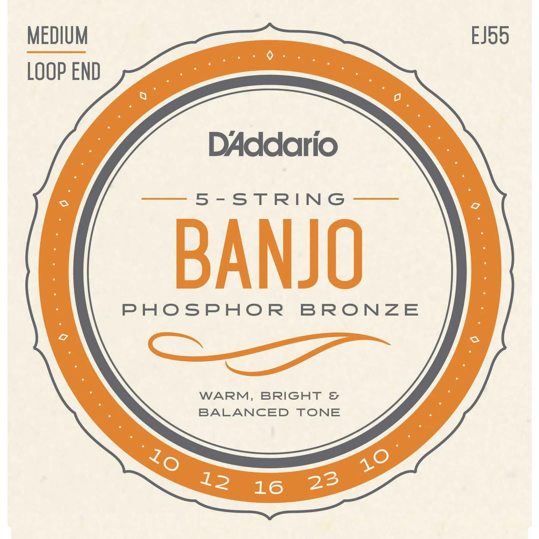 D'Addario EJ55 Phosphor Bronze Banjo Strings, Medium - Image 2
