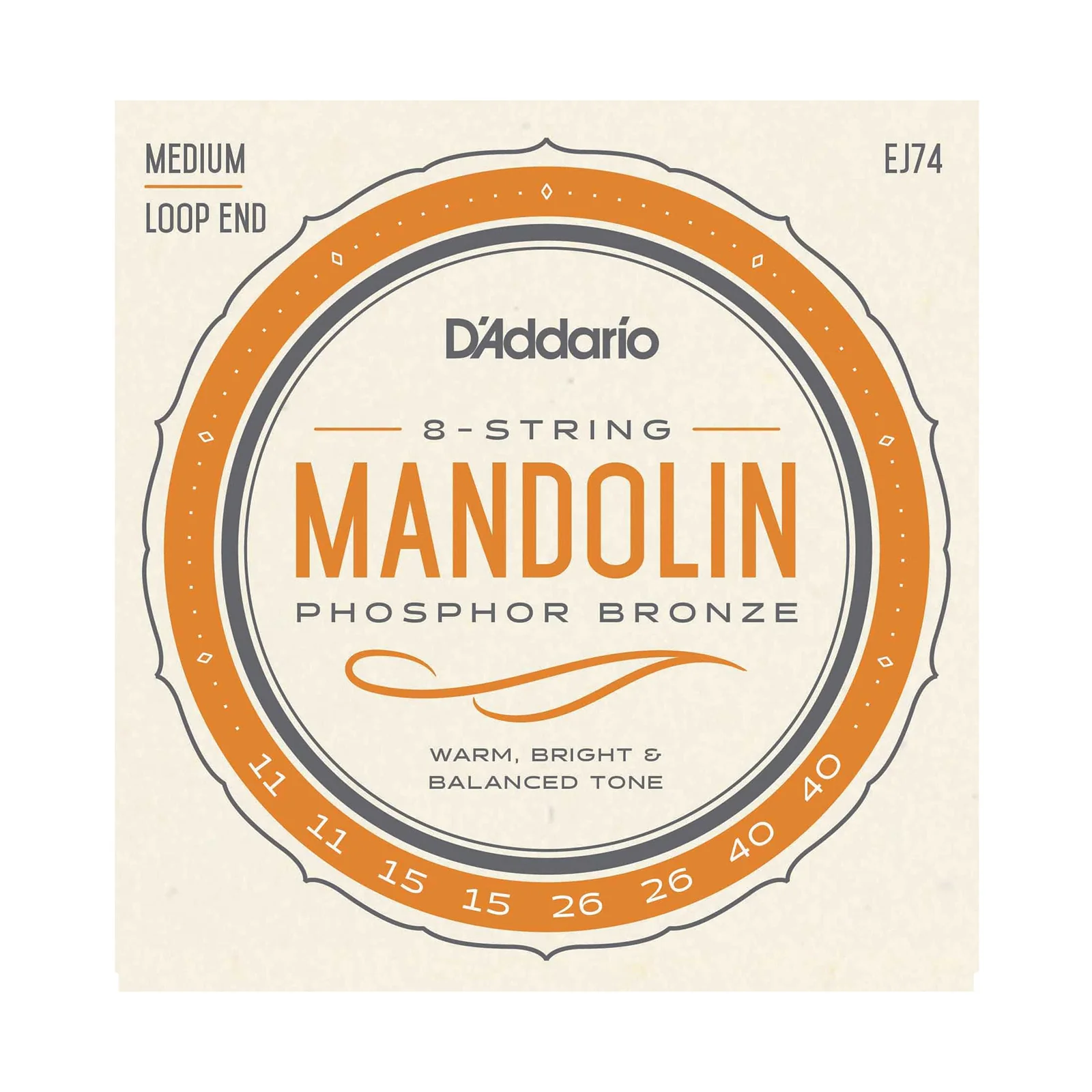 D'Addario EJ74 Phosphor Bronze Mandolin Strings, Medium - Image 2