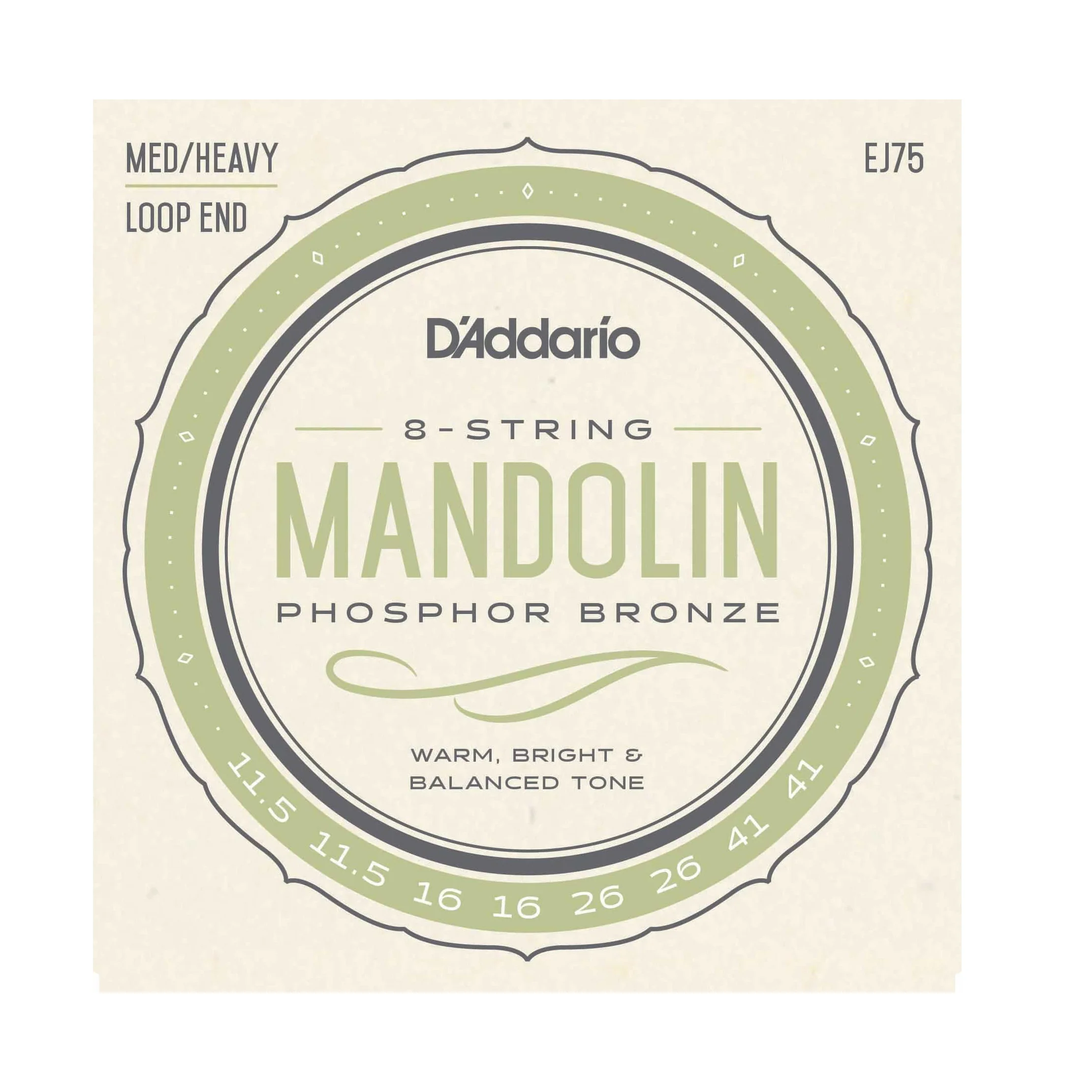D'Addario EJ75 Phosphor Bronze Mandolin Strings, Medium/Heavy - Image 2