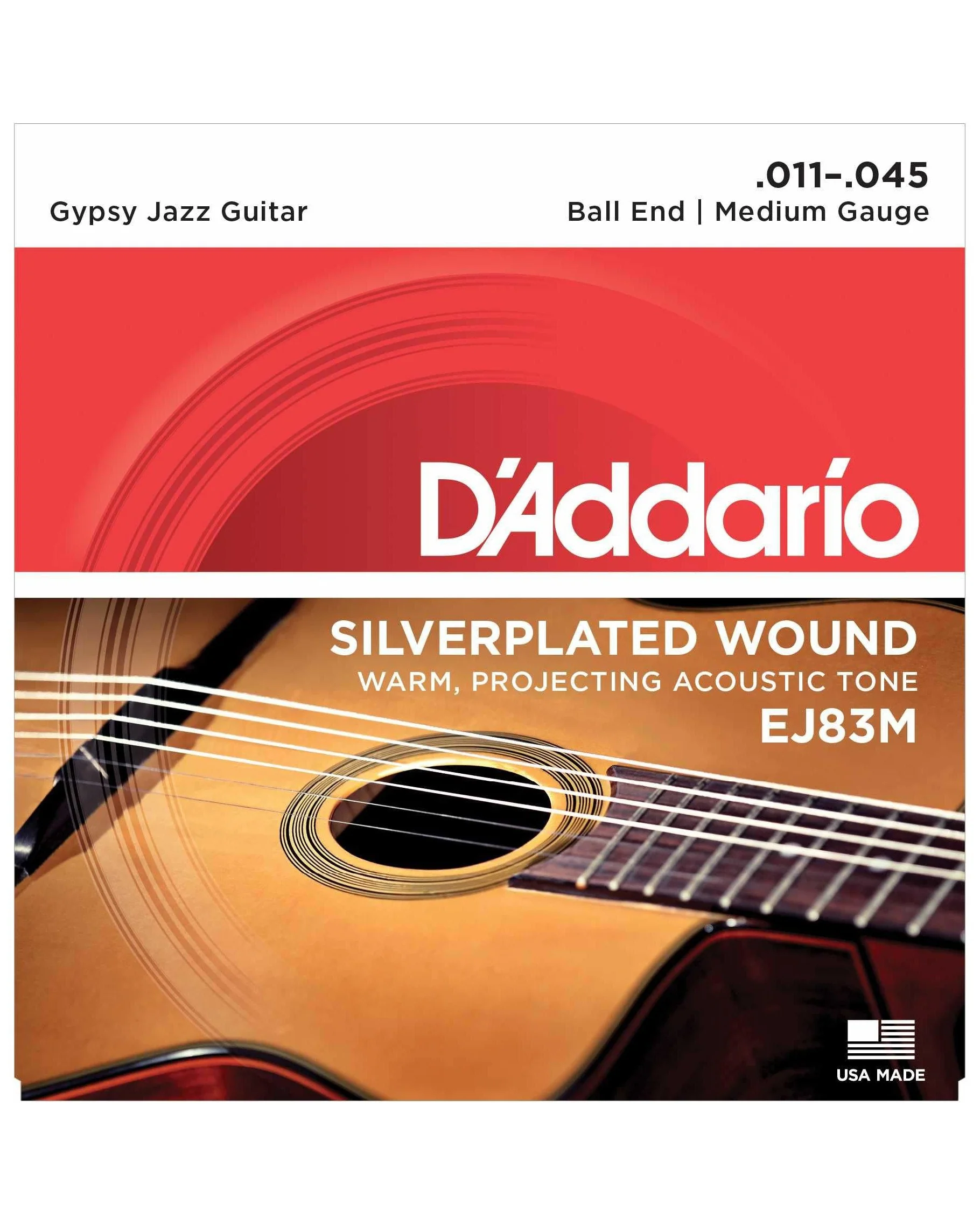 D'Addario EJ83M Ball End Hot Club Jazz Guitar Strings, Medium - Image 2
