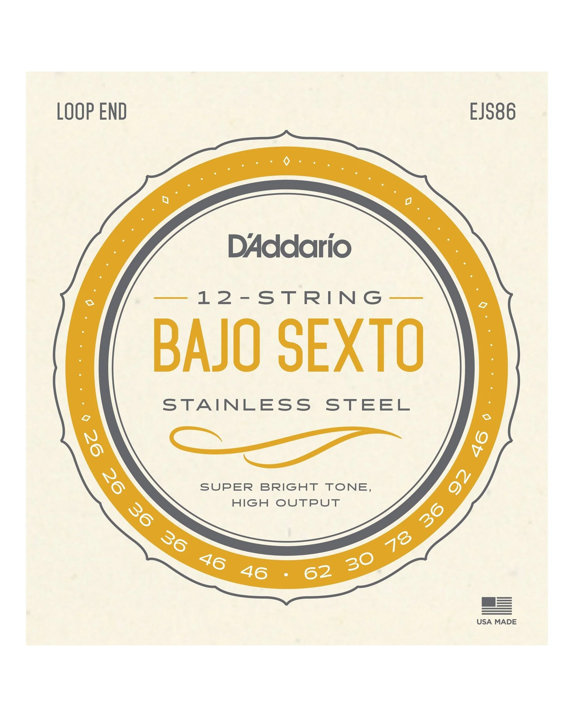 D'Addario EJS86 Stainless Steel 12-String Bajo Sexto Strings - Image 2