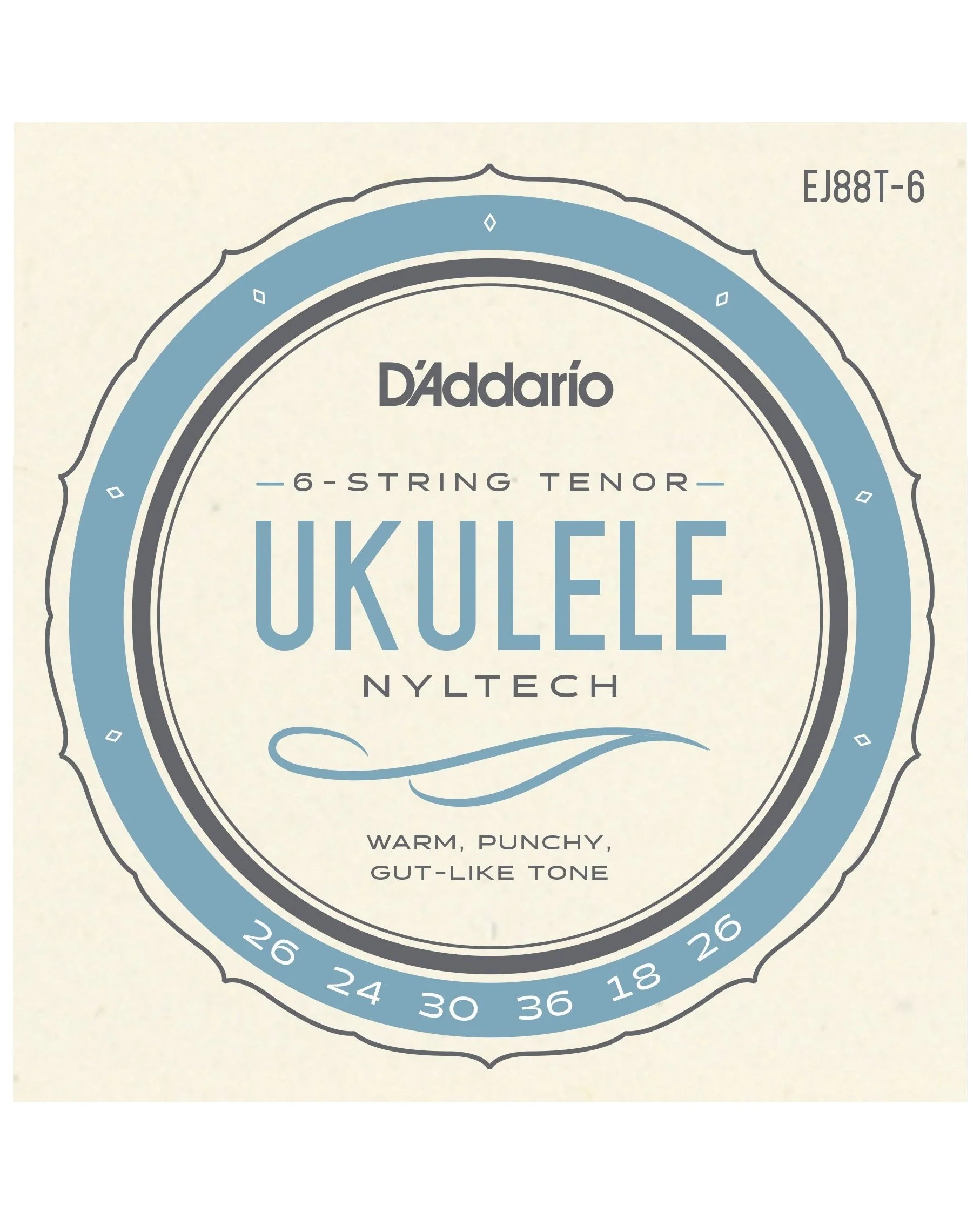 D'Addario EJ88T-6 Nyltech 6-String Tenor Ukulele Strings