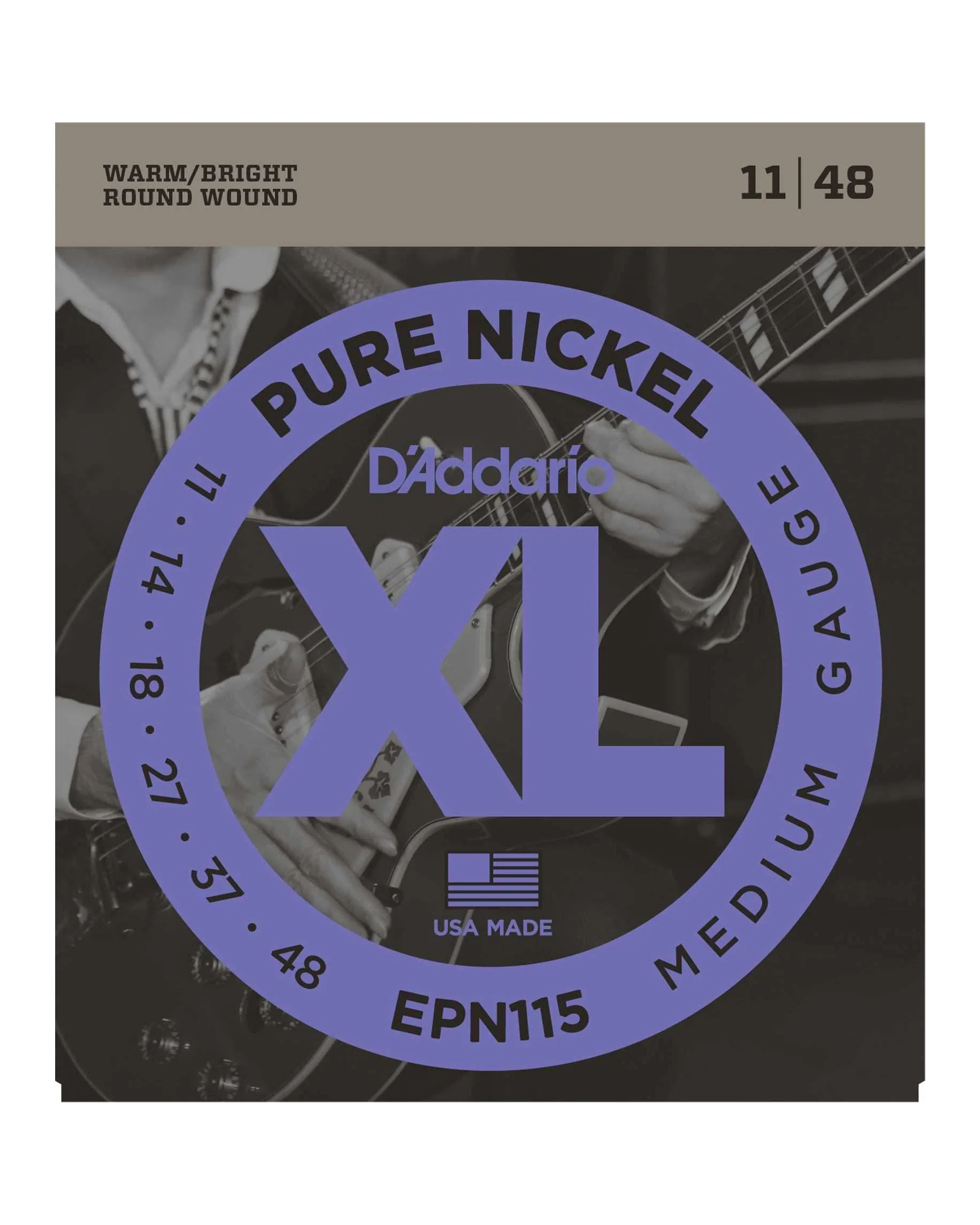 D'Addario EPN115 Pure Nickel Electric Guitar Strings, Medium - Image 2