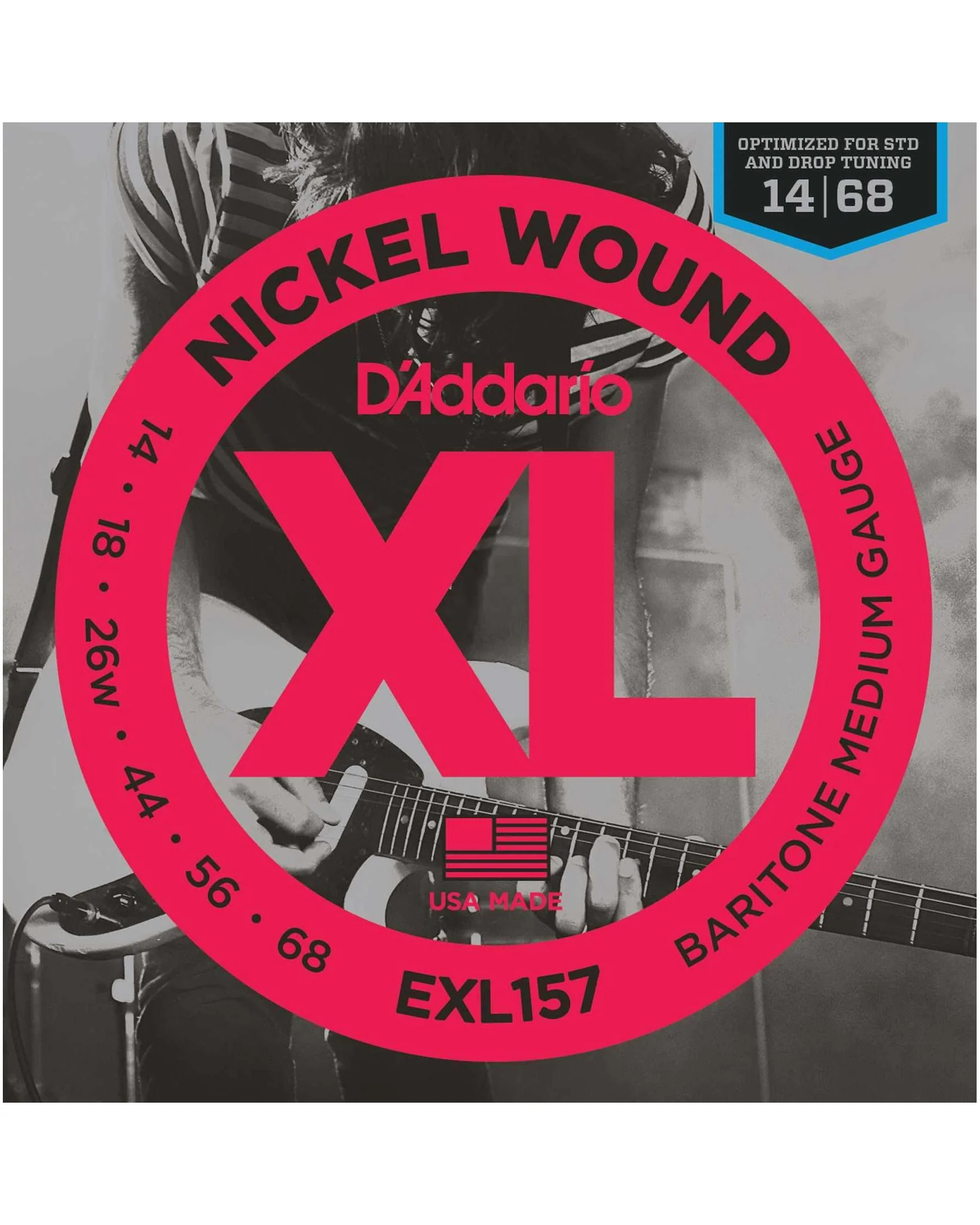 D'Addario EXL157 Nickel Baritone Electric Guitar Strings, Medium - Image 2