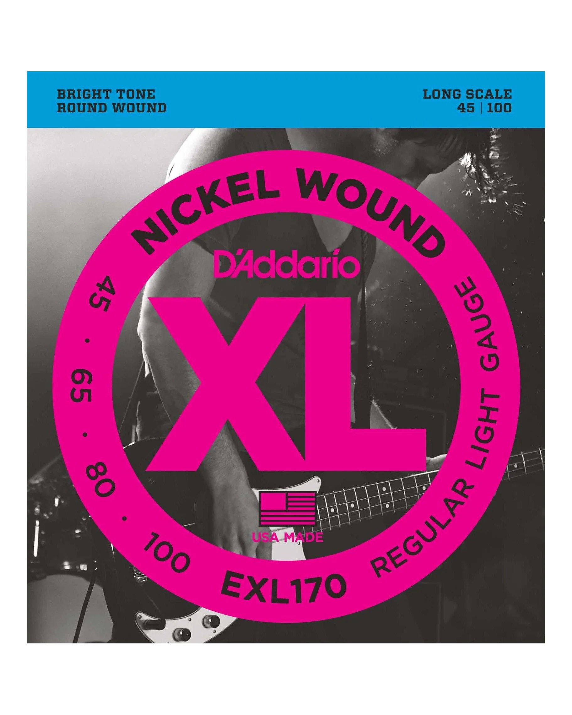 D'Addario EXL170 Nickel Long Scale Electric Bass Guitar Strings, Light - Image 2