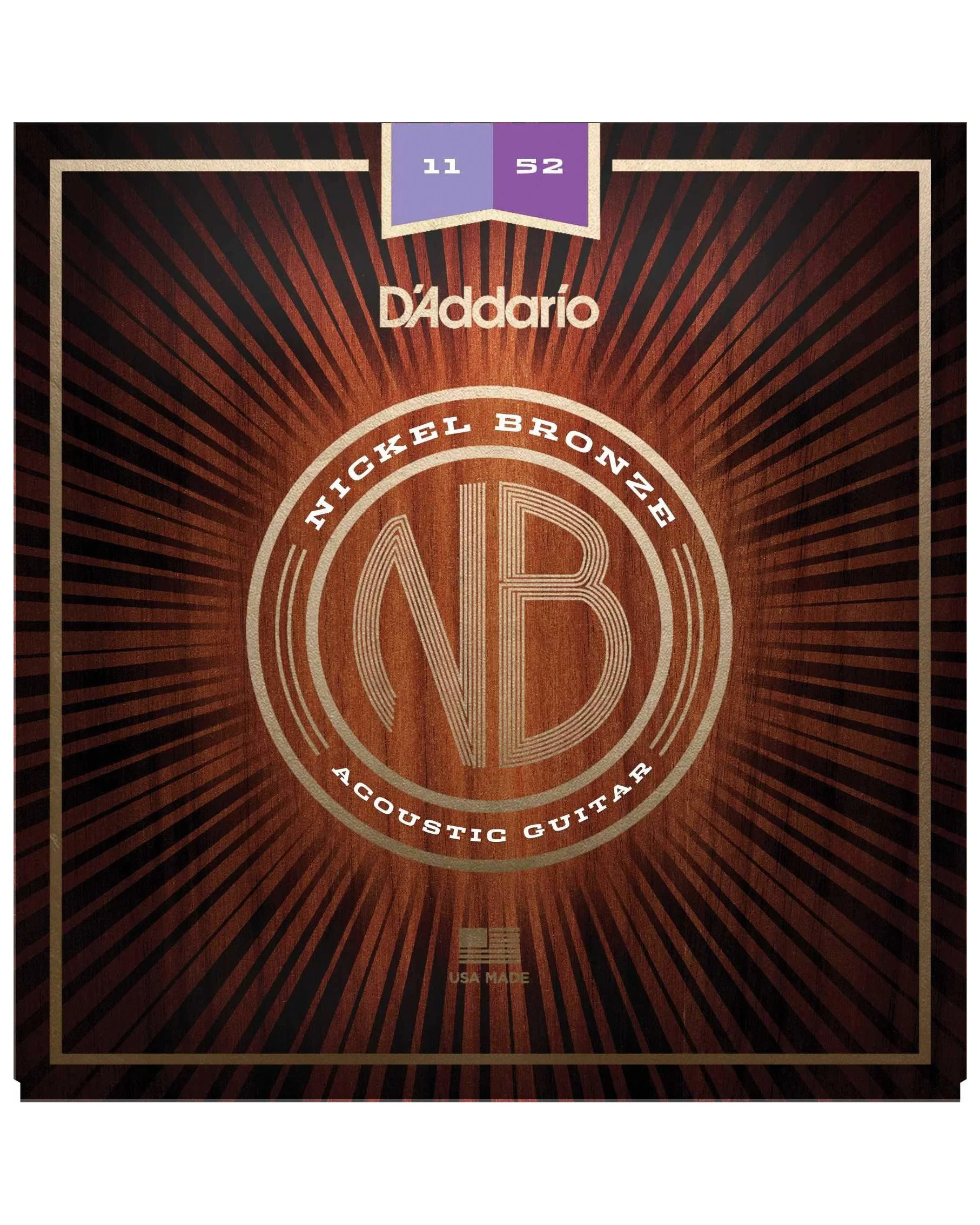D'Addario NB1152 Nickel Bronze Acoustic Guitar Strings, Custom Light - Image 2