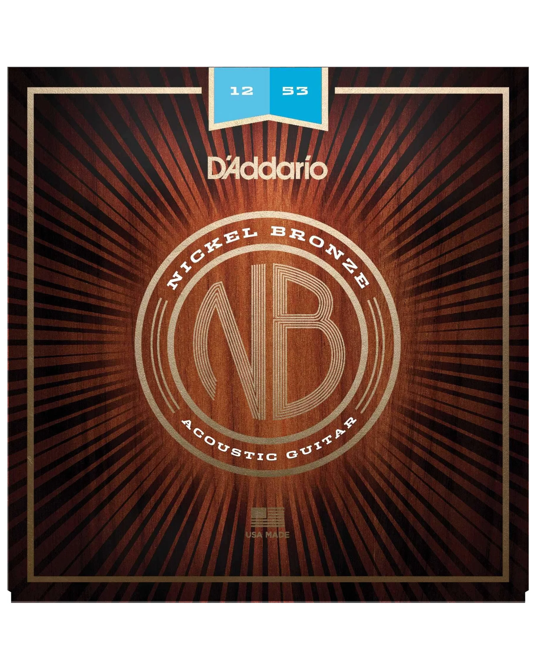 D'Addario NB1253 Nickel Bronze Acoustic Guitar Strings, Light - Image 2