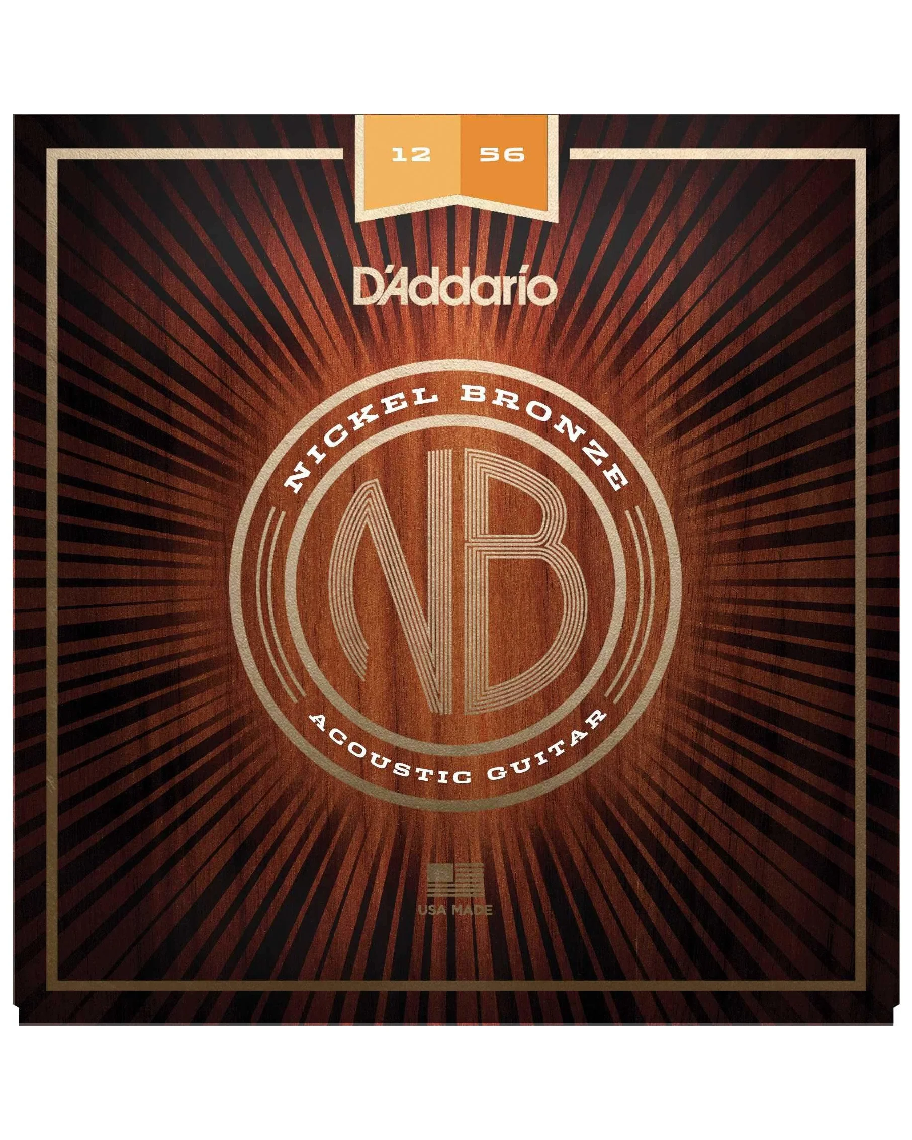 D'Addario NB1256 Nickel Bronze Acoustic Guitar Strings, Light Top/Medium Bottom - Image 2