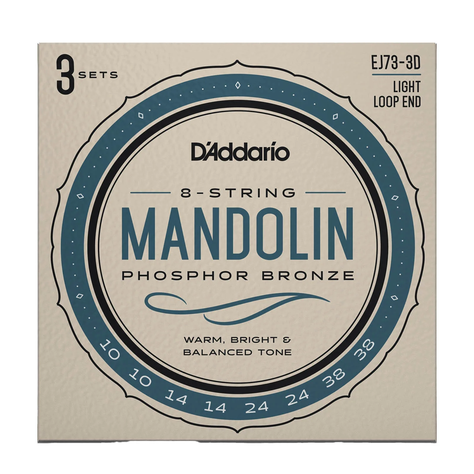 D'Addario EJ73 Phosphor Bronze Mandolin Strings, Light (3-Pack) - Image 2