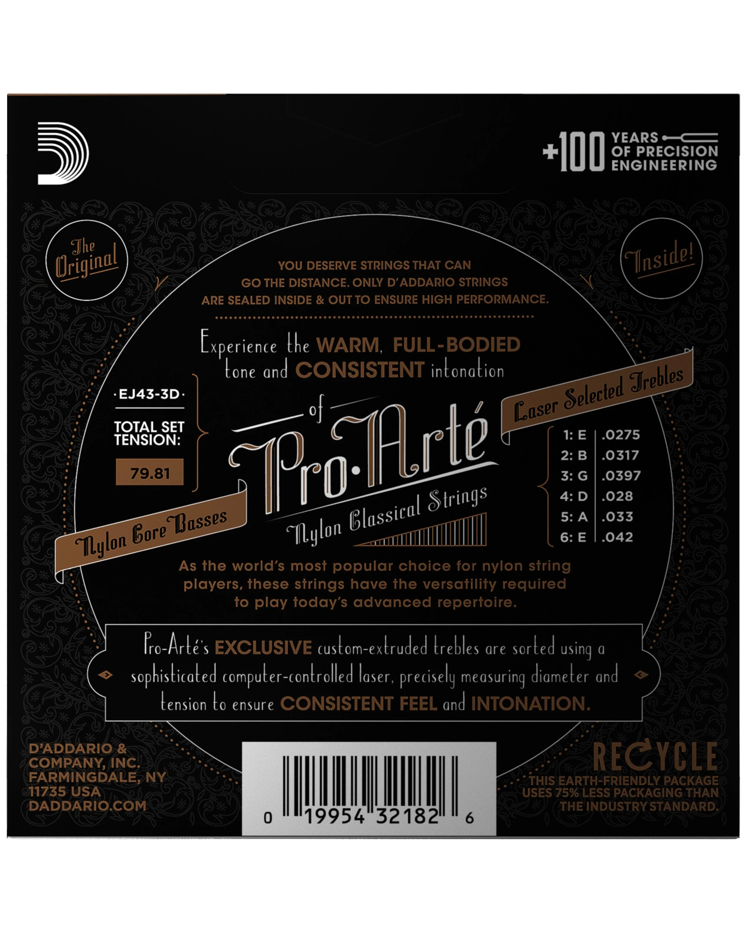 D'Addario EJ43 Pro-Arte Classical Acoustic Guitar Strings, Light Tension (3-Pack) - Image 3