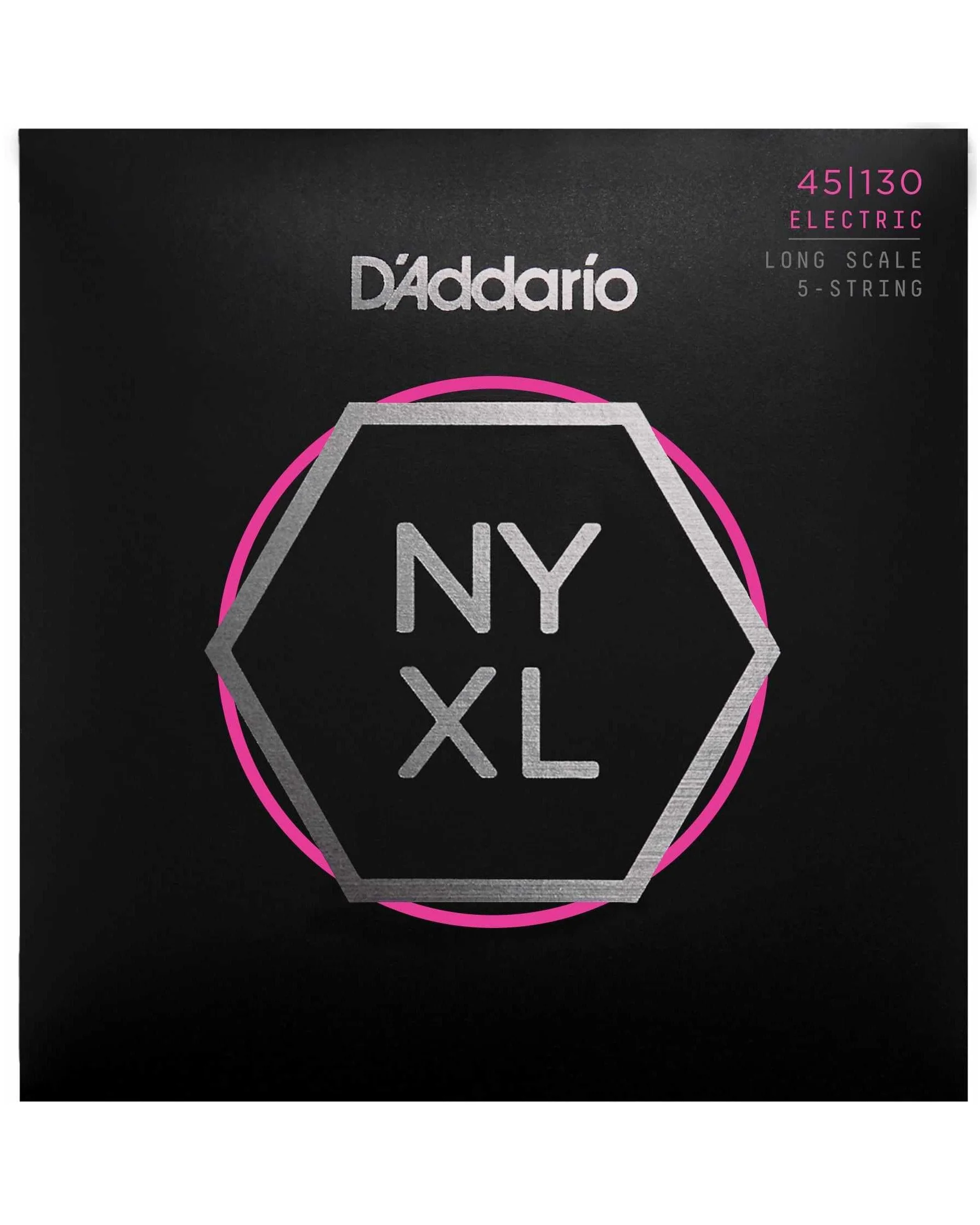 D'Addario NYXL45130 Nickel Long Scale 5-String Electric Bass Guitar Strings, Light - Image 2