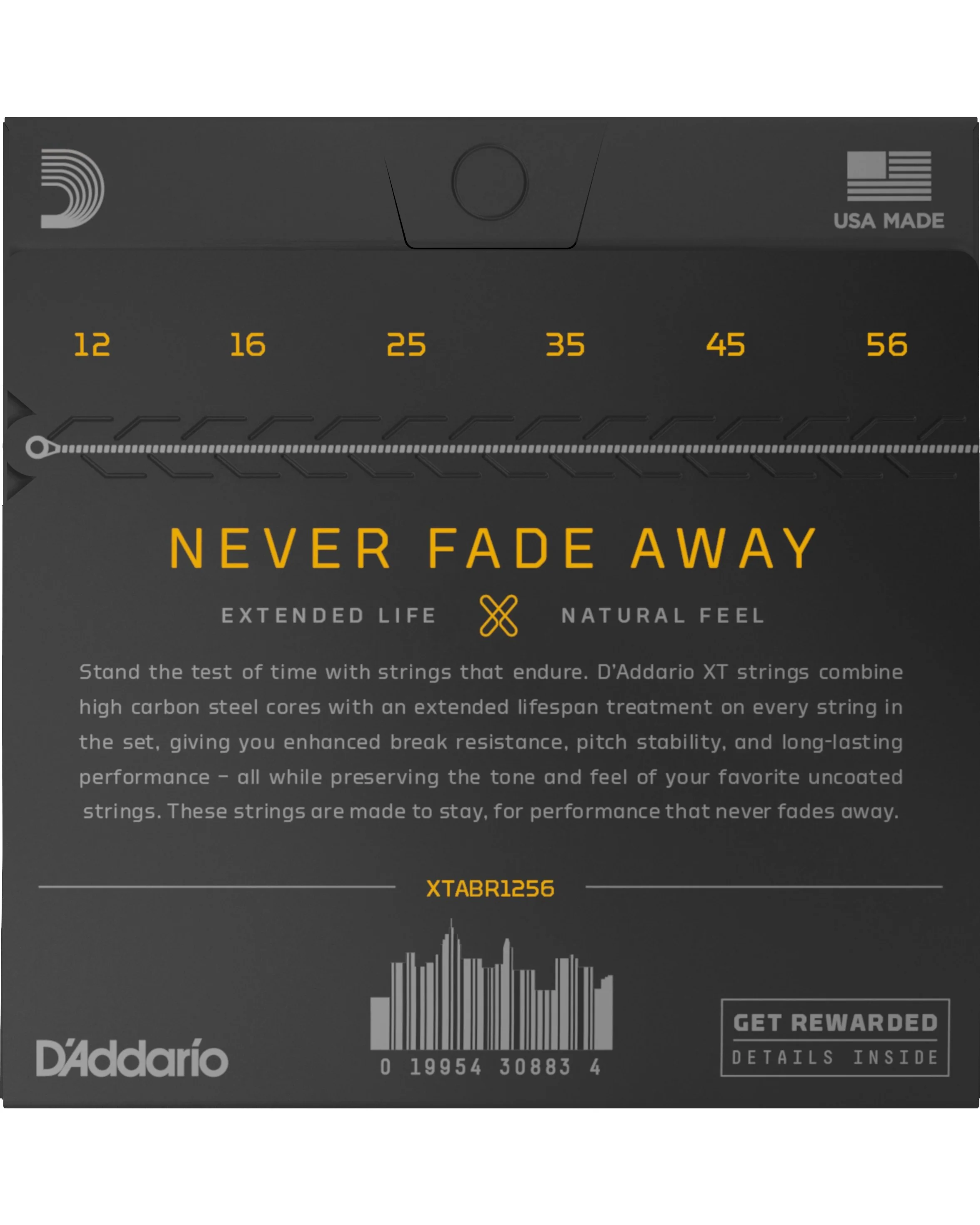 D'Addario XTABR1256 80/20 Bronze Coated Acoustic Guitar Strings, Light Top/Medium Bottom - Image 3