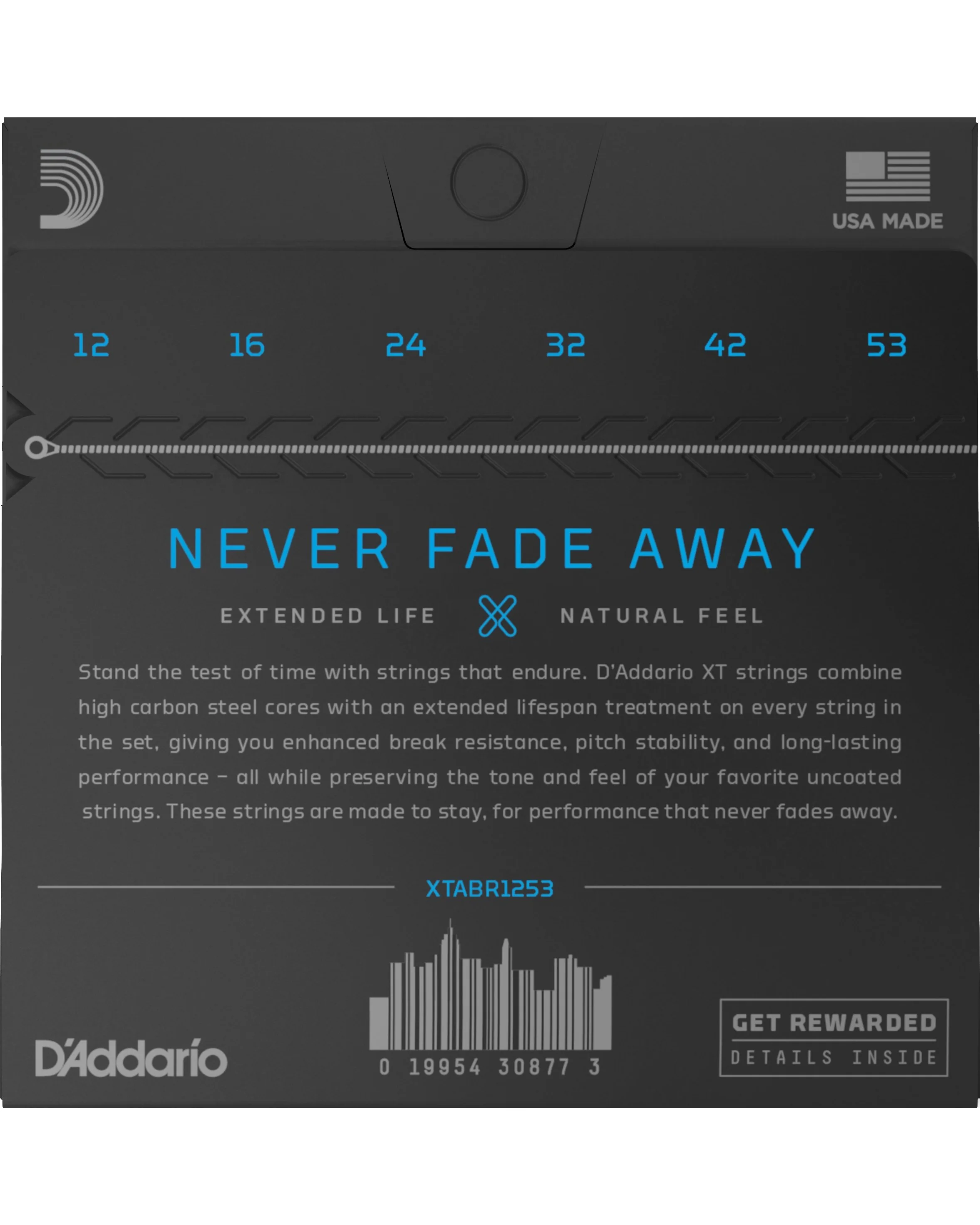 D'Addario XTABR1253 80/20 Bronze Coated Acoustic Guitar Strings, Light - Image 3