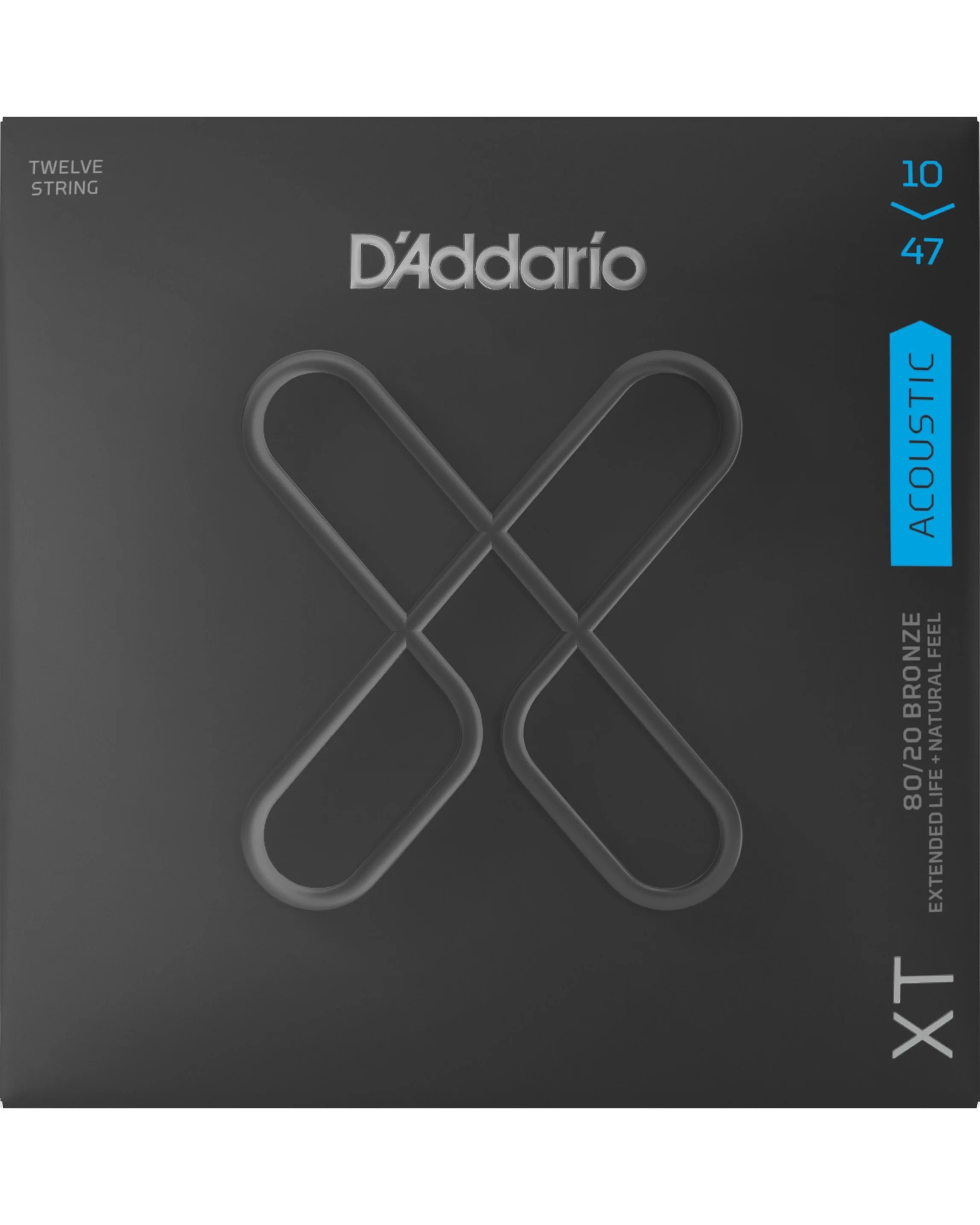 D'Addario XTABR1047-12 80/20 Bronze Coated 12-String Acoustic Guitar Strings, Light - Image 2