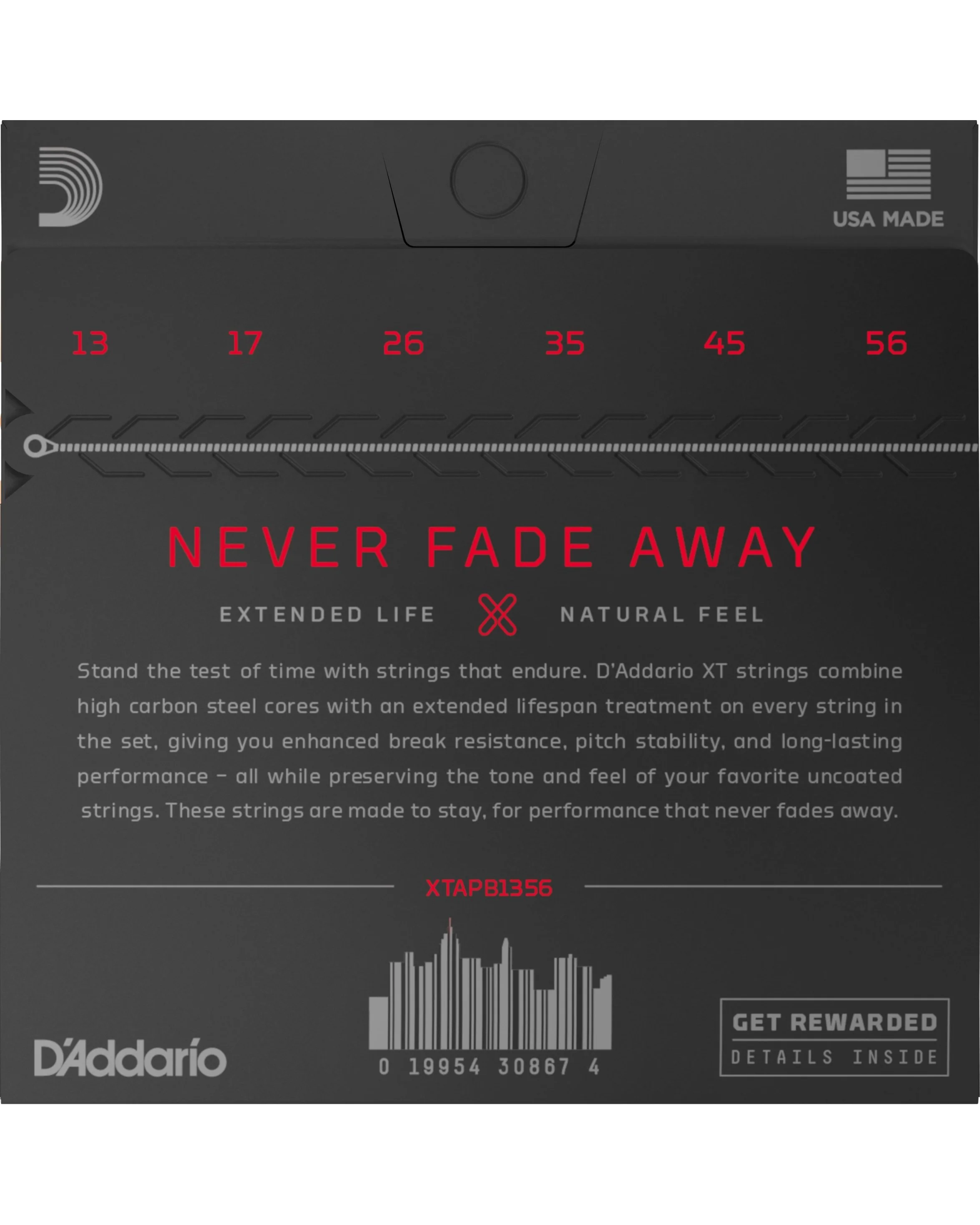 D'Addario XTAPB1356 Phosphor Bronze Coated Acoustic Guitar Strings, Medium - Image 3