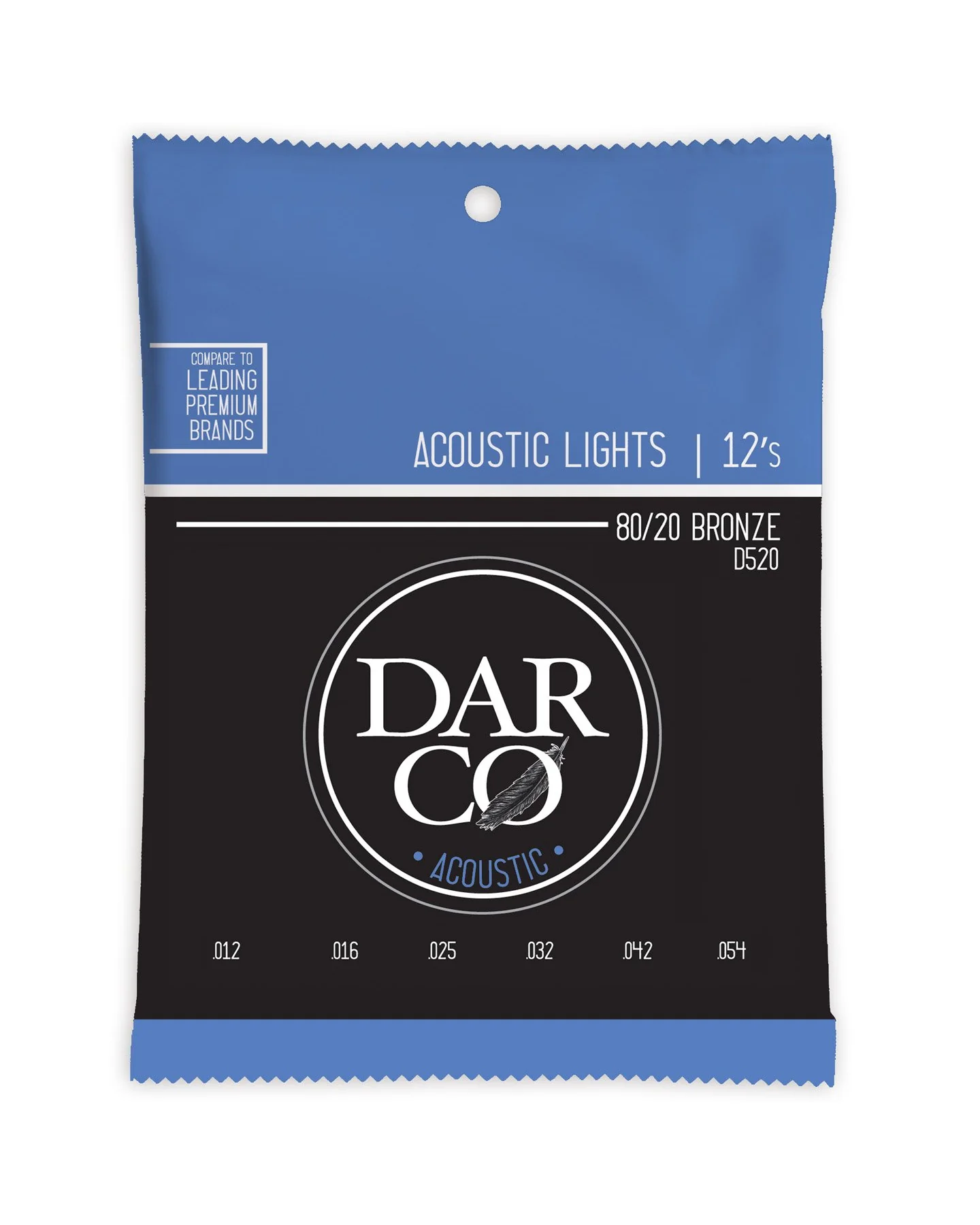 Darco D520 80/20 Bronze Acoustic Guitar Strings, Light - Image 2