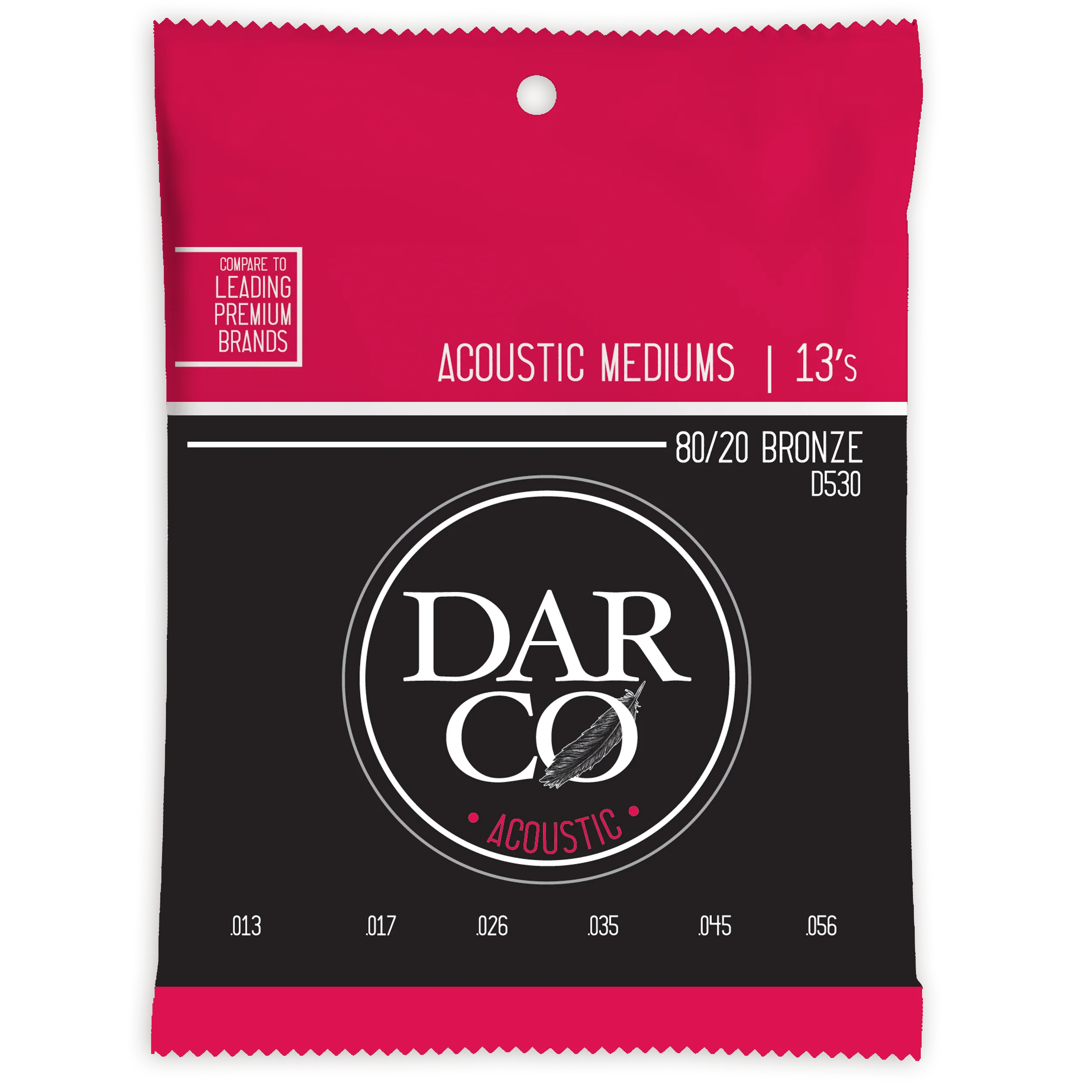 Darco D530 80/20 Bronze Acoustic Guitar Strings, Medium - Image 2